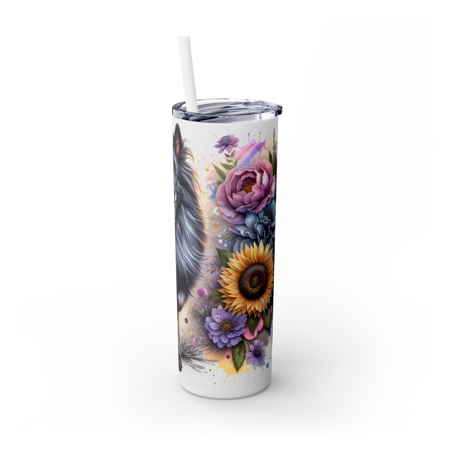 Belgian Tervuren Skinny Tumbler with Straw, 20oz