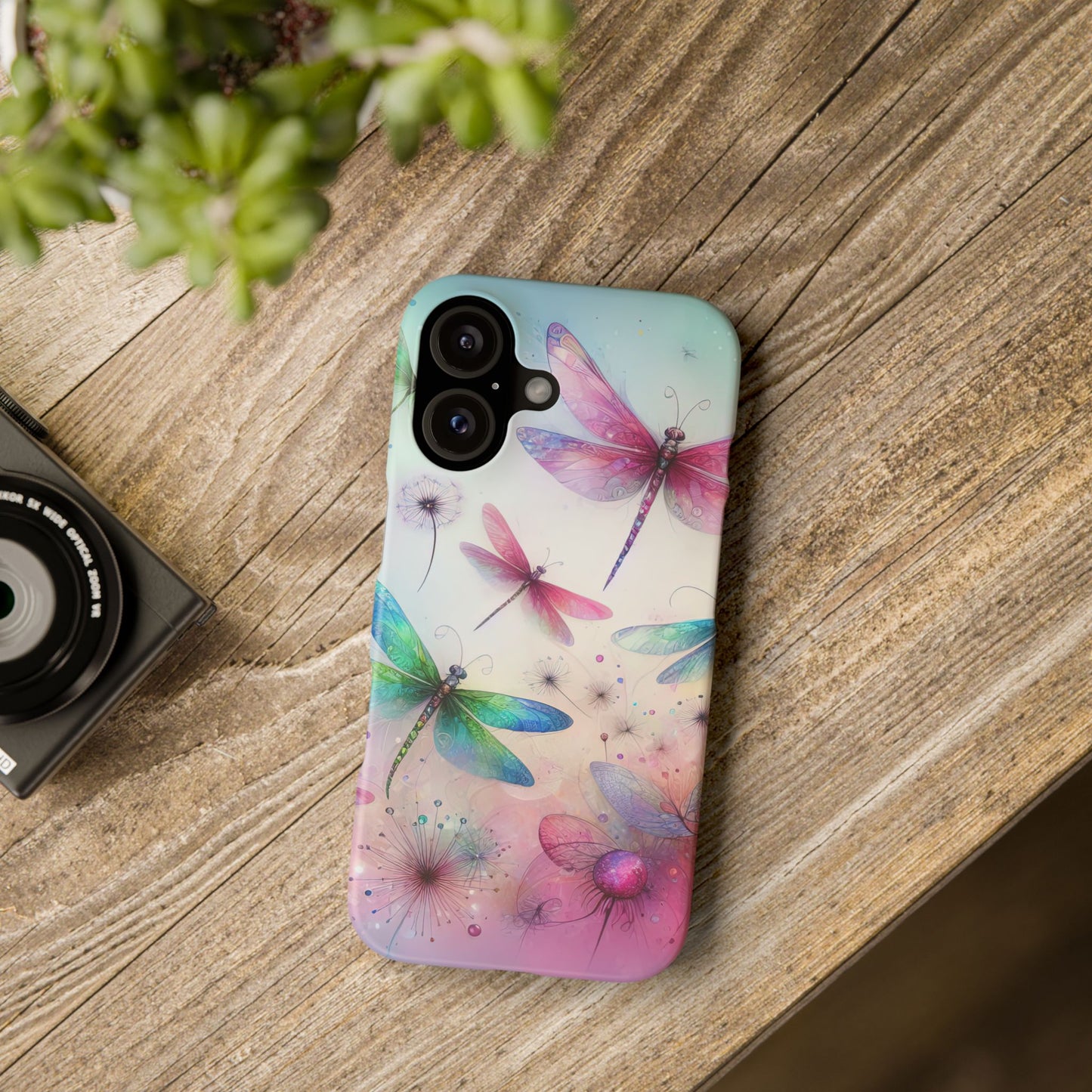 Slim Case - Pastel Watercolor Dragonfly iPhone Case