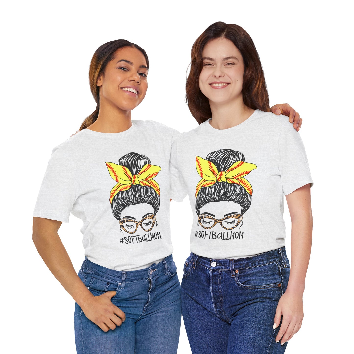 Messy Bun Softball Mom T Shirt (Light)
