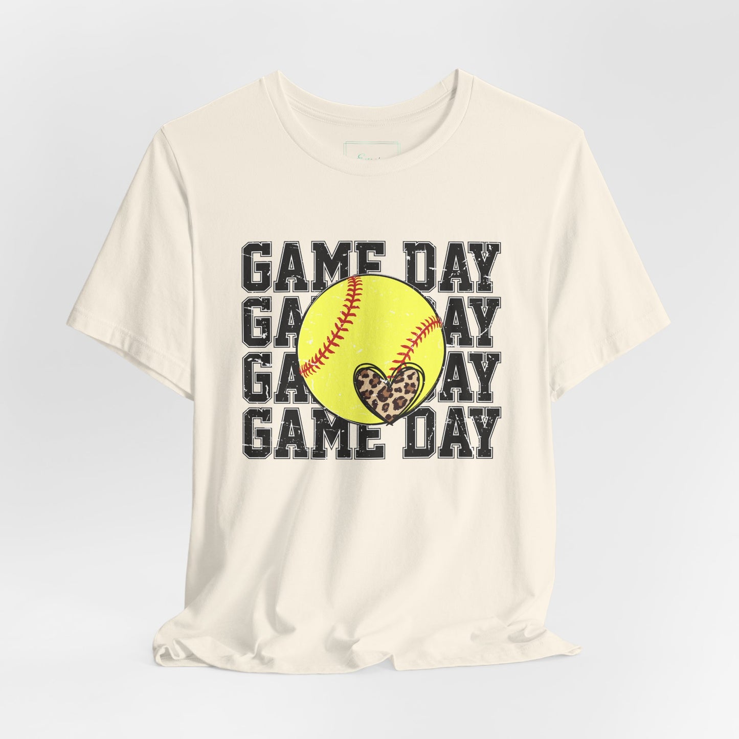 Softball Game Day Heart T Shirt (Light)