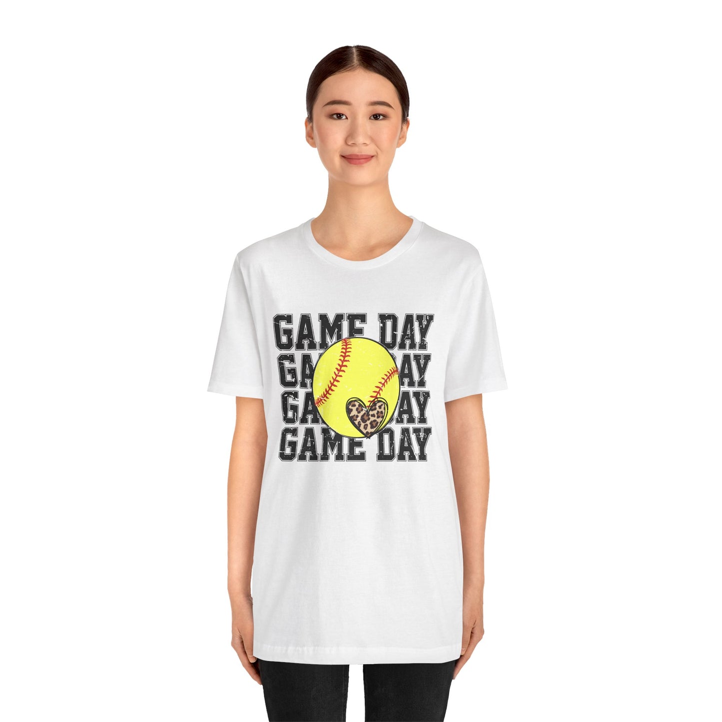 Softball Game Day Heart T Shirt (Light)