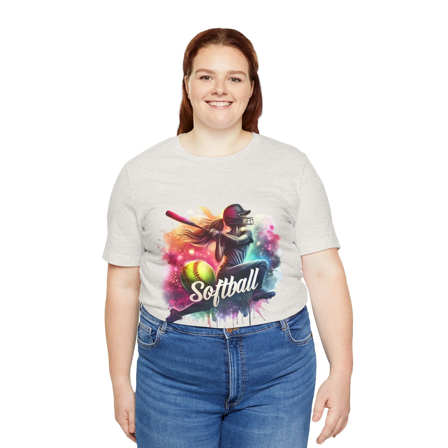 Paint splashed softball swing Jersey Tee