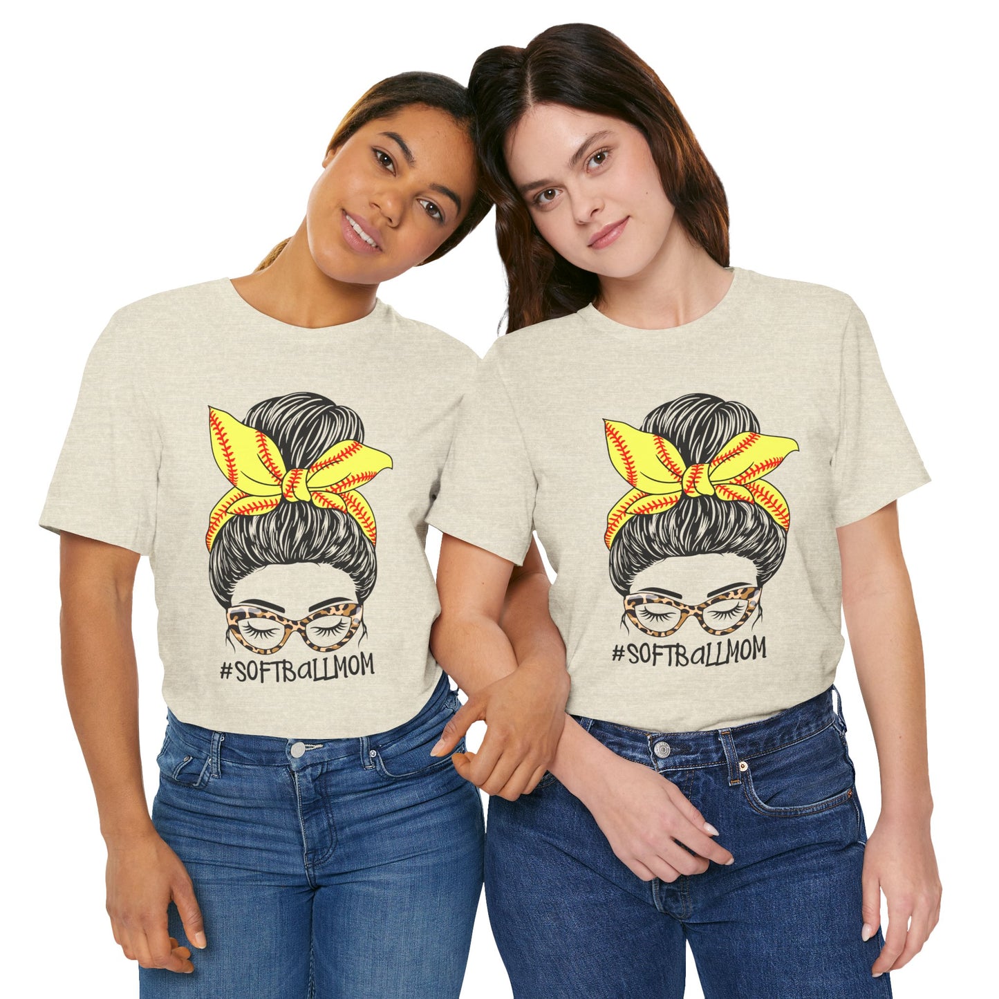 Messy Bun Softball Mom T Shirt (Light)