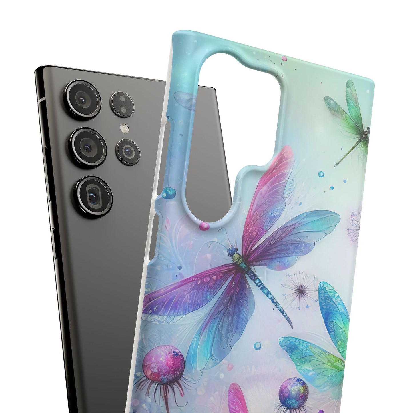 Watercolor Pastel Dragonflies Snap Cases