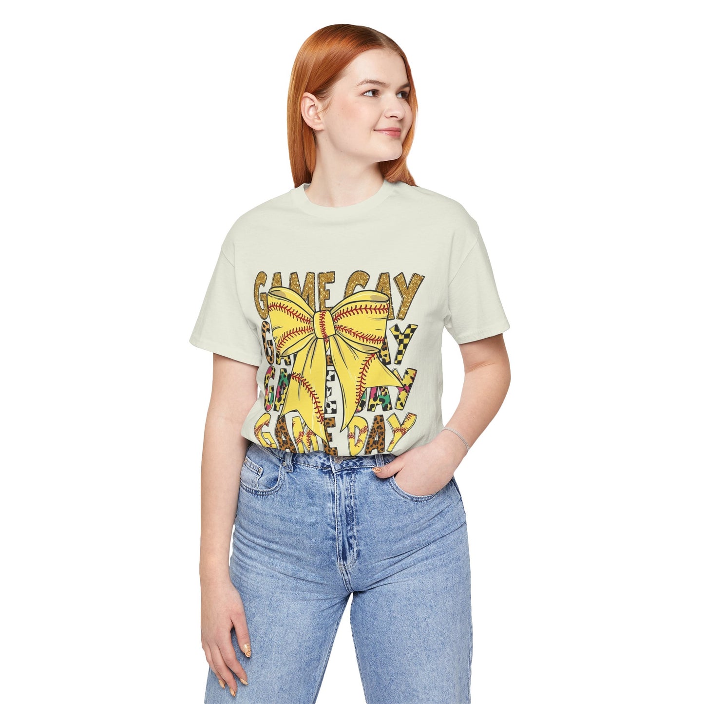 Softball Game Day Coquette Bow T Shirt