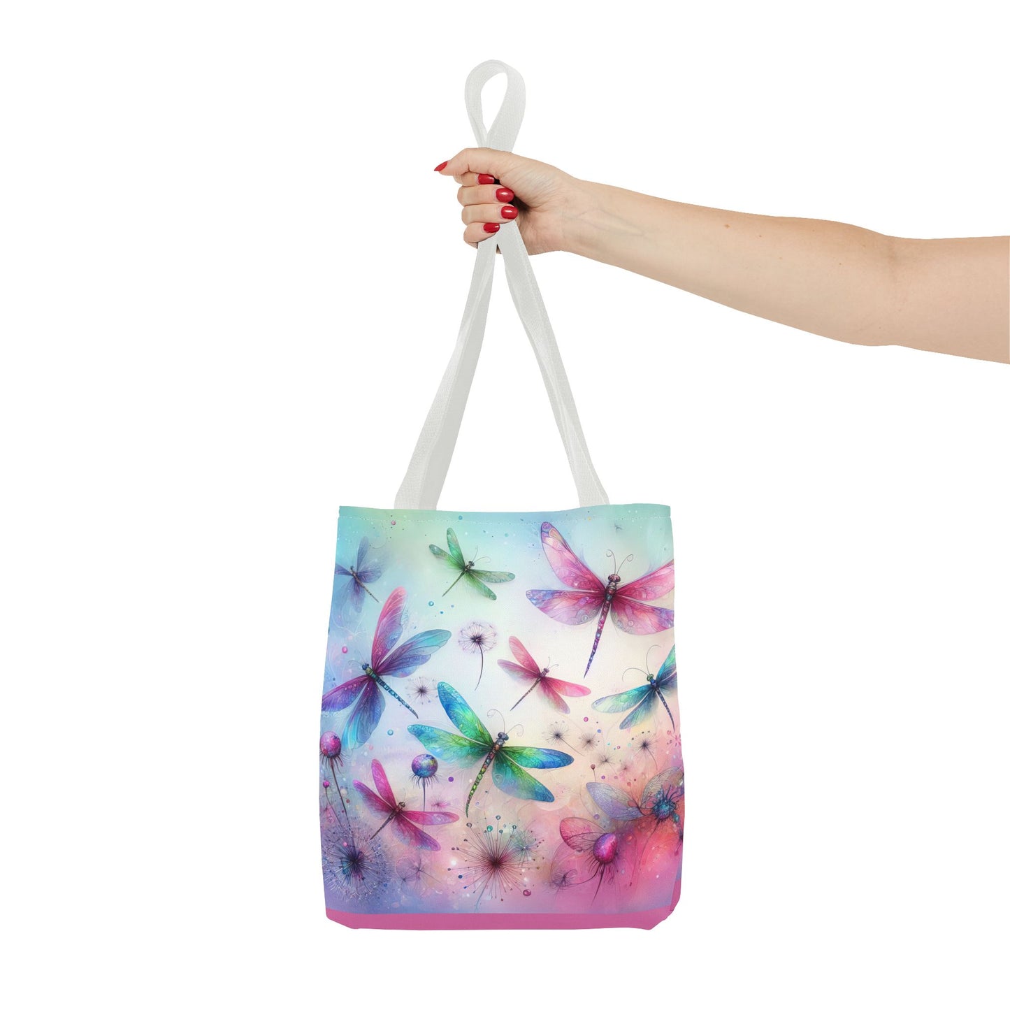 Dragonfly Tote Bag with Pastel Watercolor Design