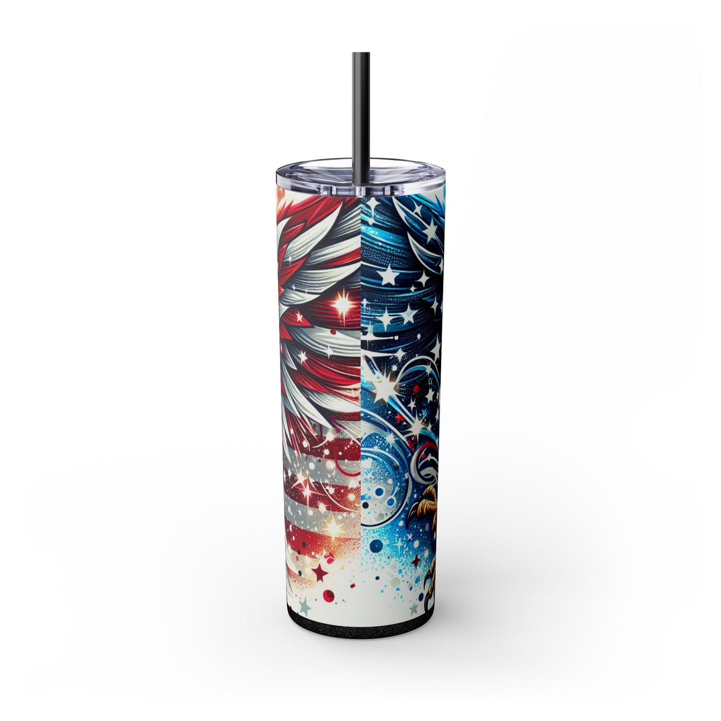 Patriotic Eagle Skinny Tumbler with Straw, 20oz
