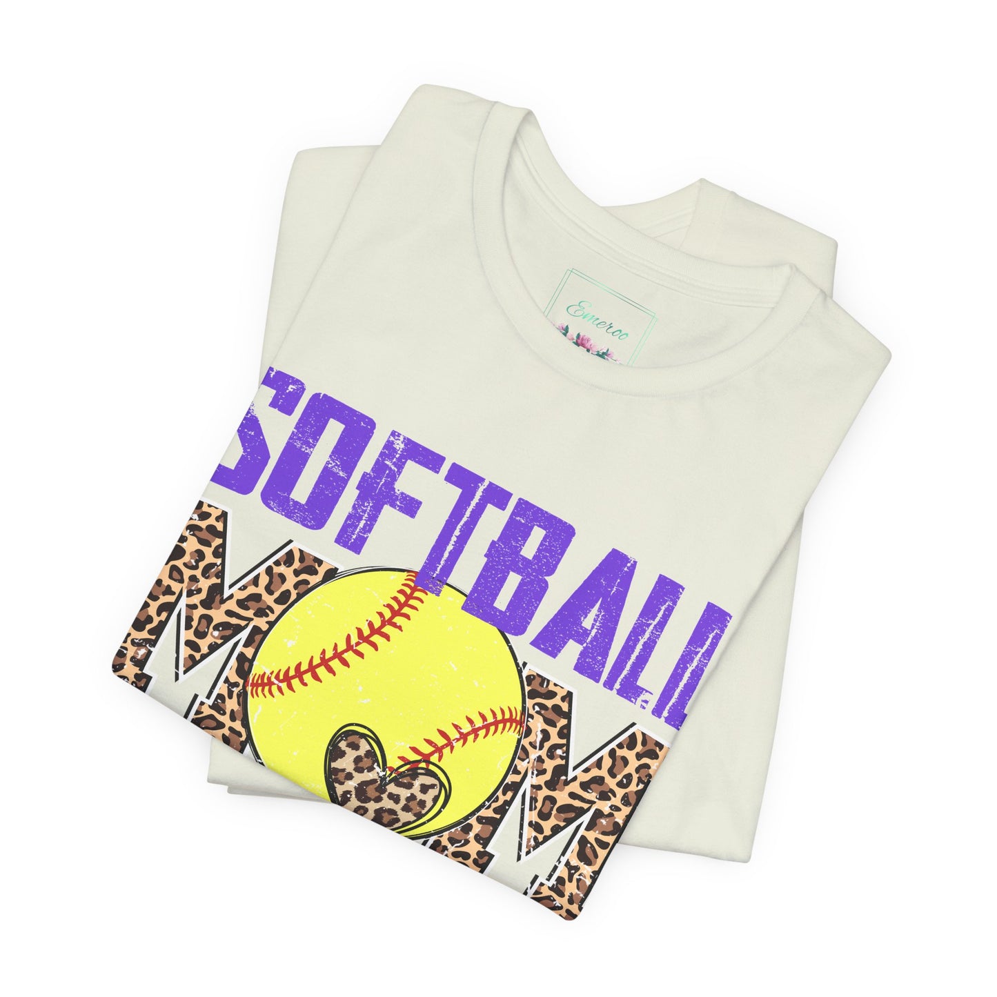 Leopard Softball Mom T Shirt (Light)