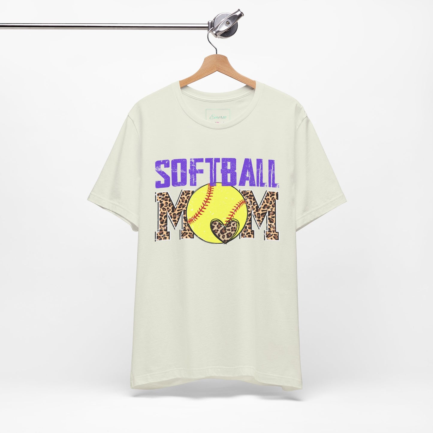 Leopard Softball Mom T Shirt (Light)