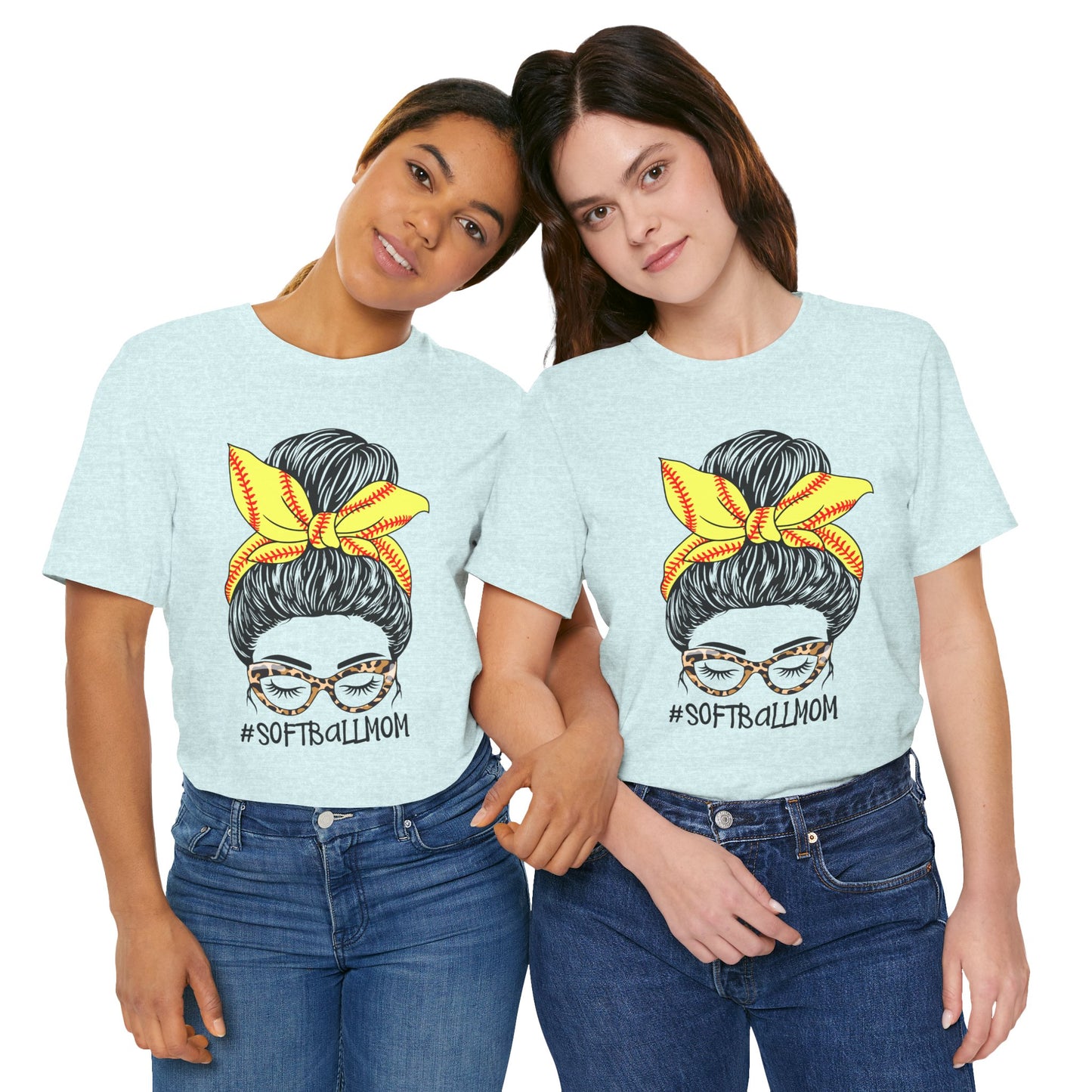 Messy Bun Softball Mom T Shirt (Light)