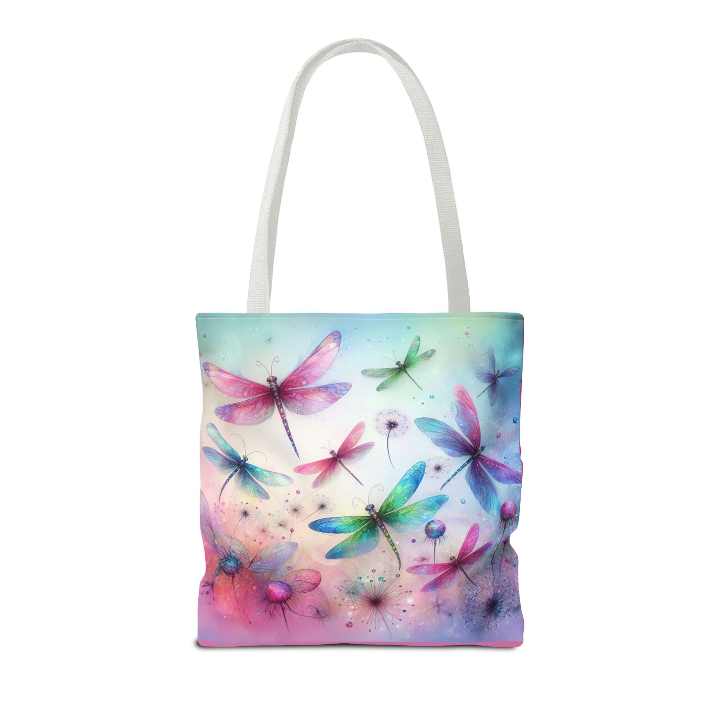 Dragonfly Tote Bag with Pastel Watercolor Design