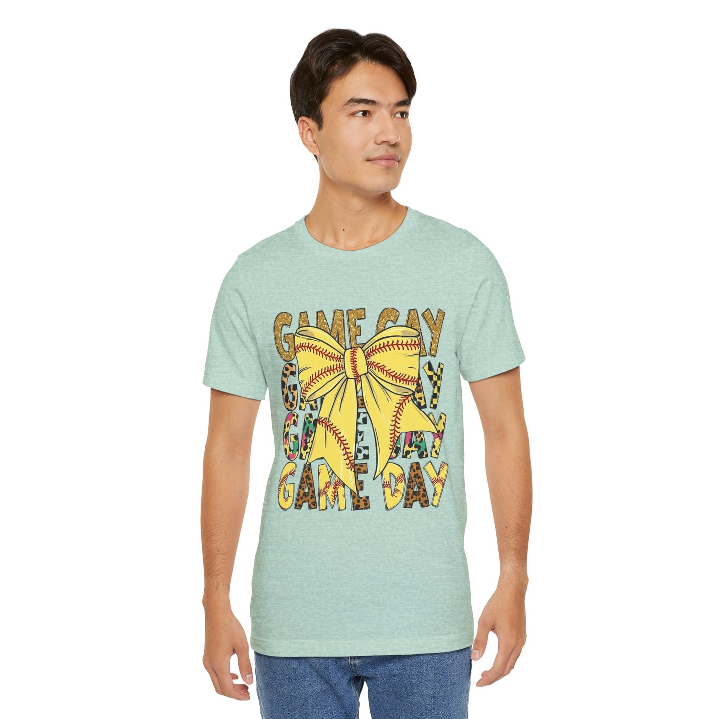 Softball Game Day Coquette Bow T Shirt