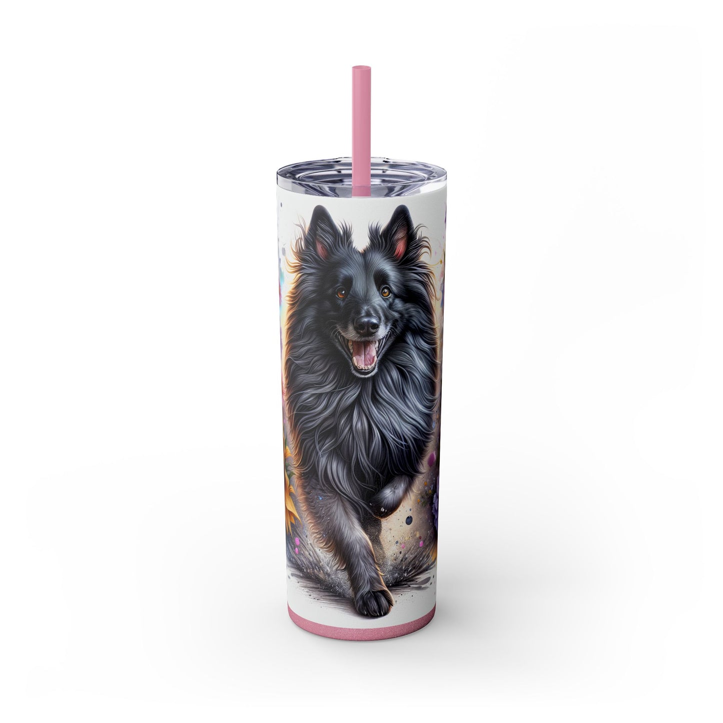 Belgian Tervuren Skinny Tumbler with Straw, 20oz