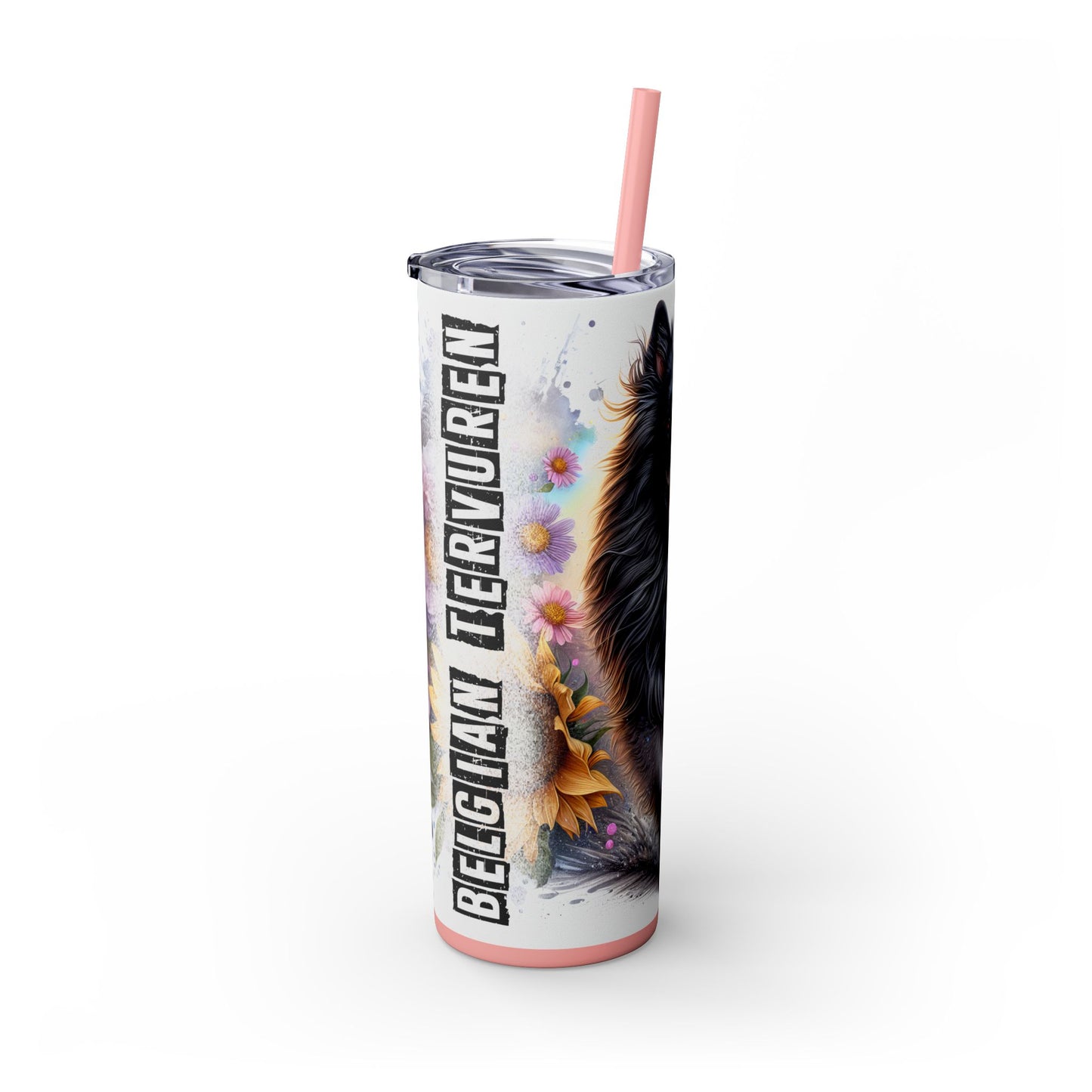 Belgian Tervuren Skinny Tumbler with Straw, 20oz