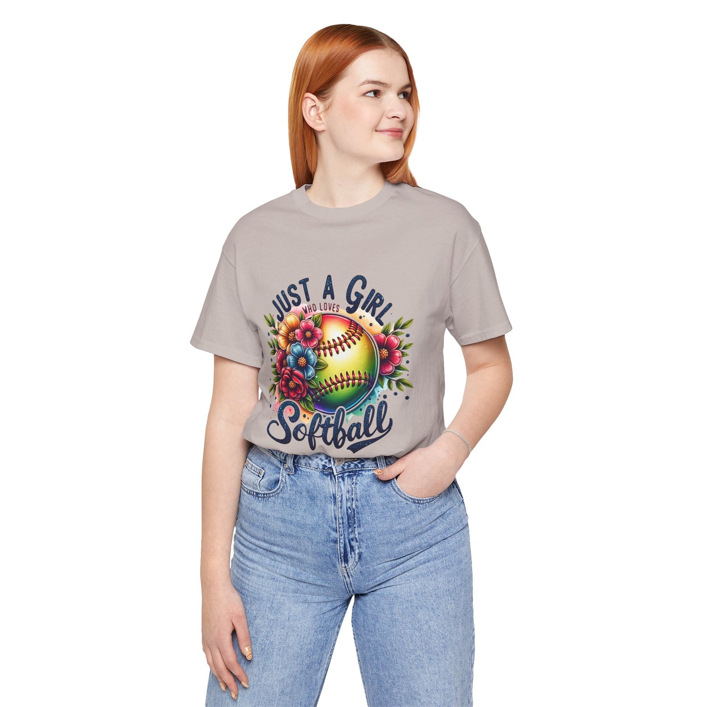 Just a girl who loves softball t-shirt