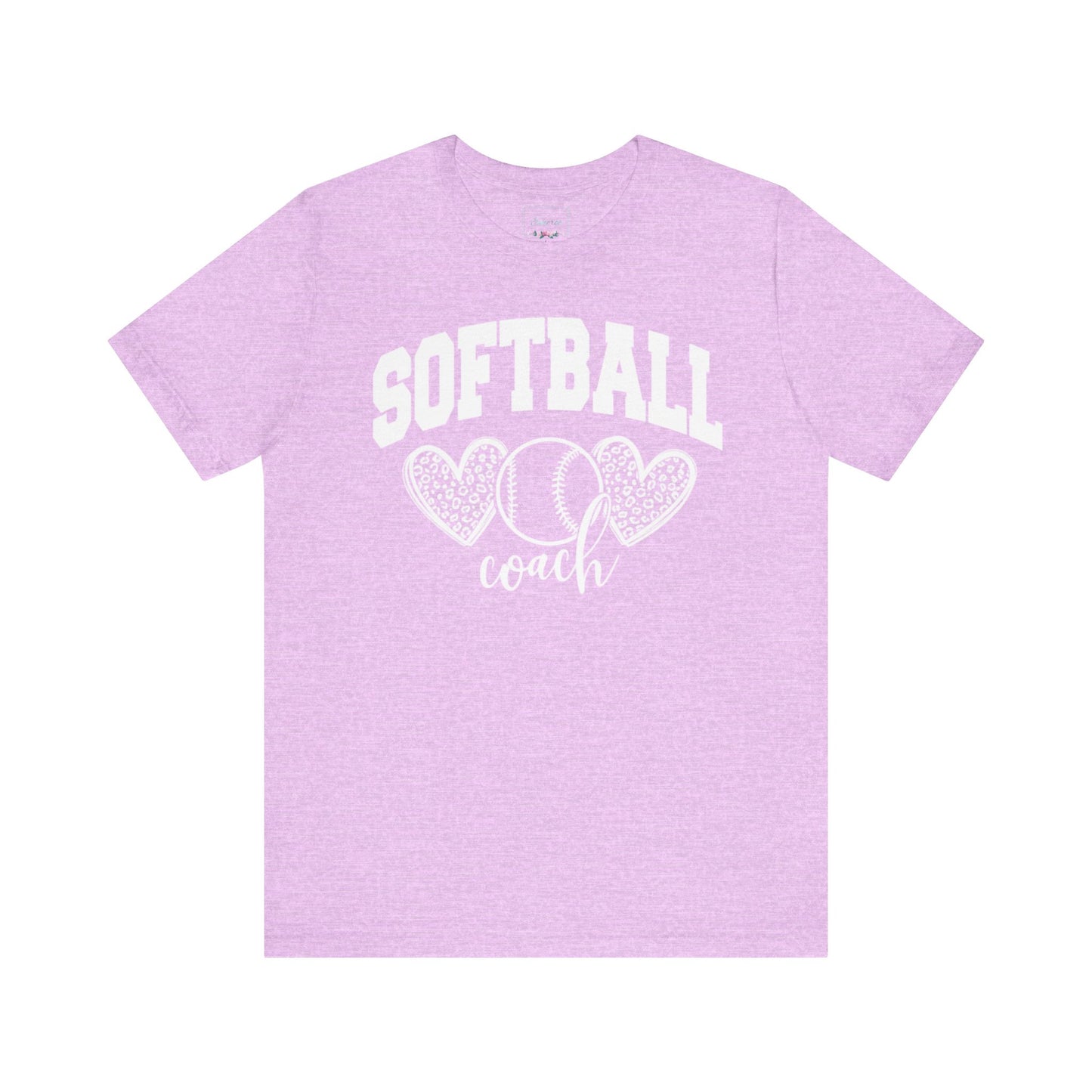 Softball Coach Hearts T Shirt (Light 1)
