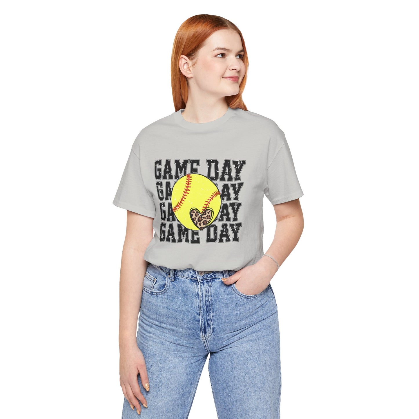 Softball Game Day Heart T Shirt (Light)