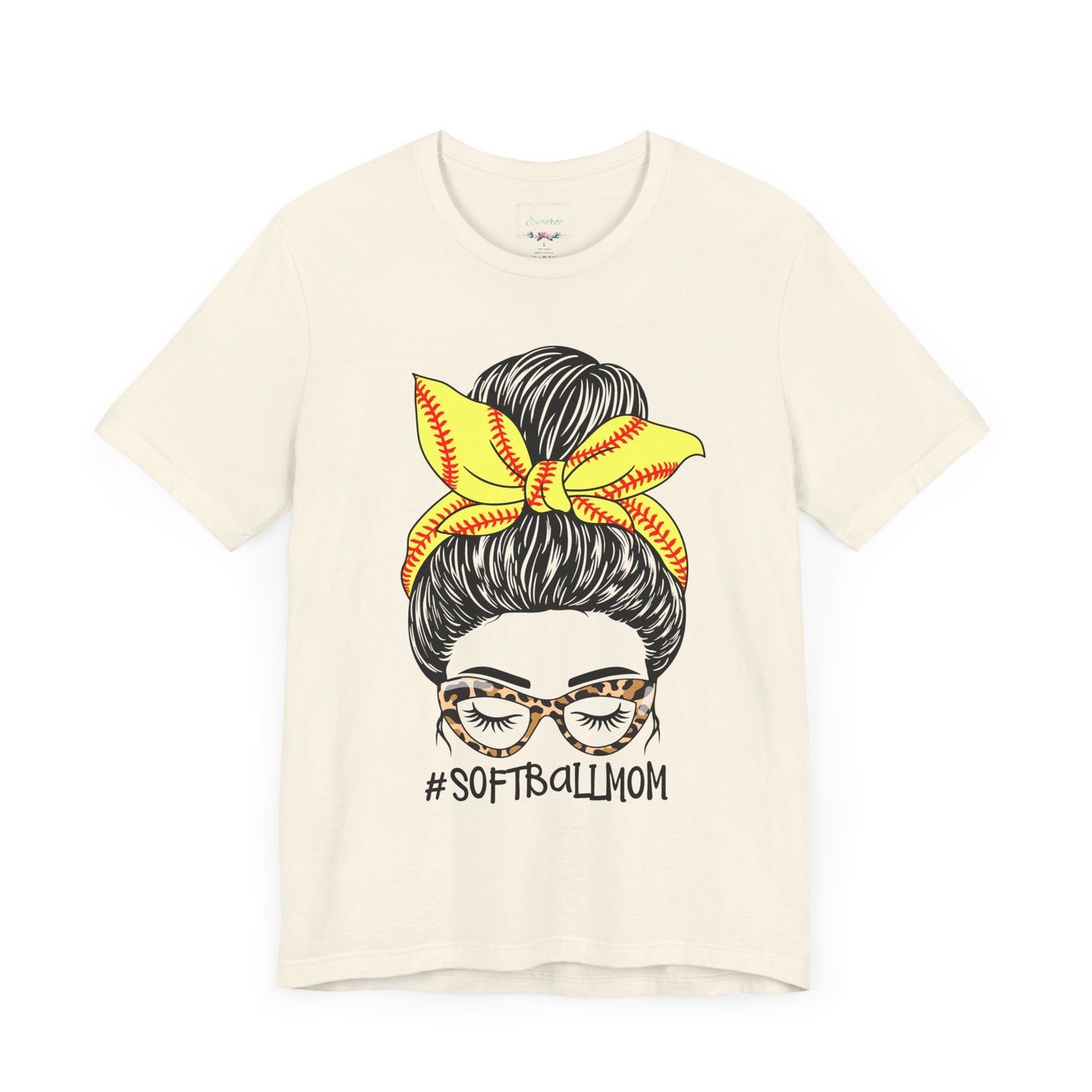 Messy Bun Softball Mom T Shirt (Light)