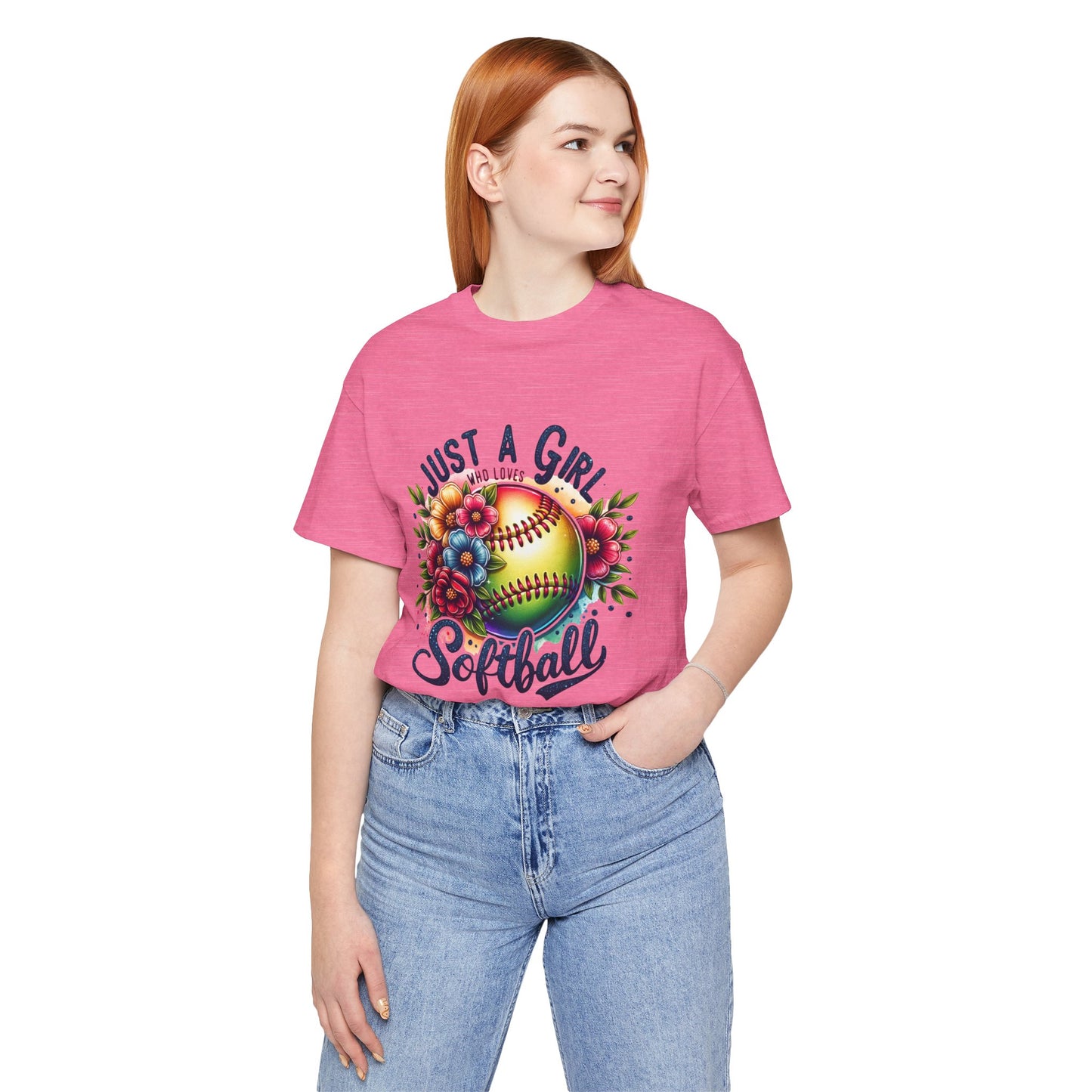 Just a girl who loves softball t-shirt