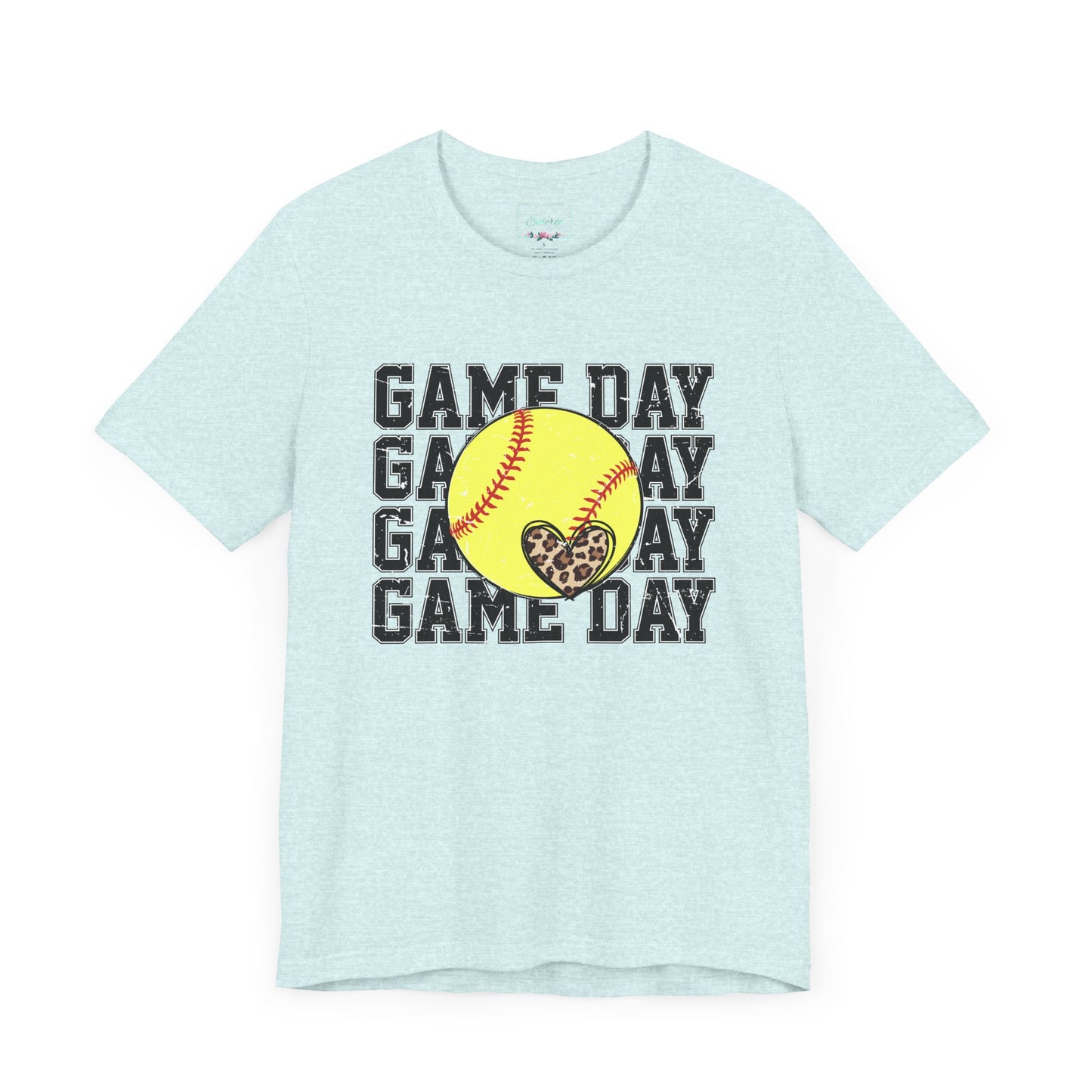 Softball Game Day Heart T Shirt (Light)