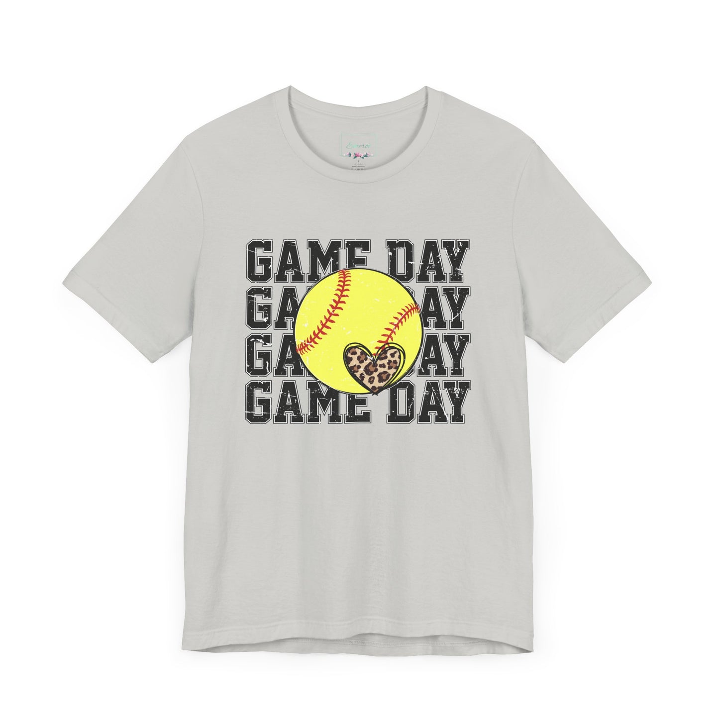 Softball Game Day Heart T Shirt (Light)