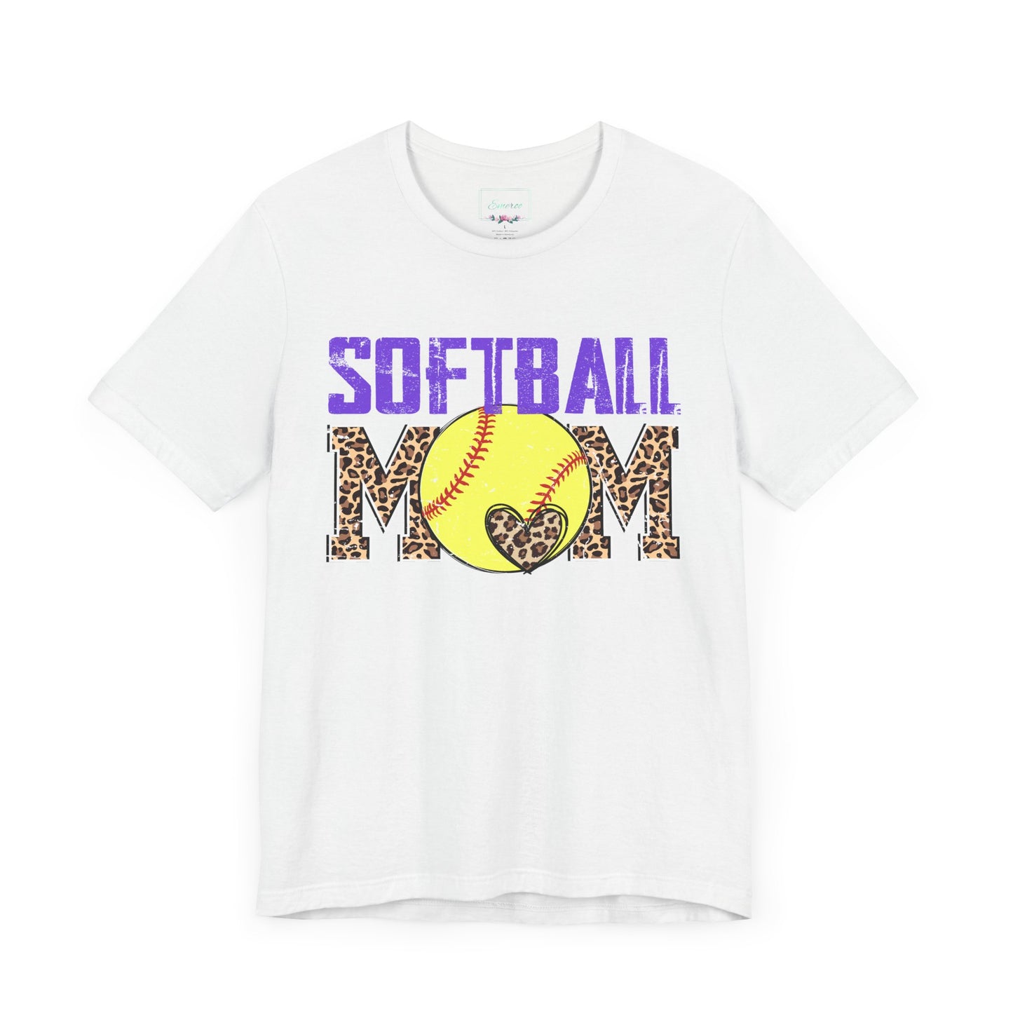 Leopard Softball Mom T Shirt (Light)