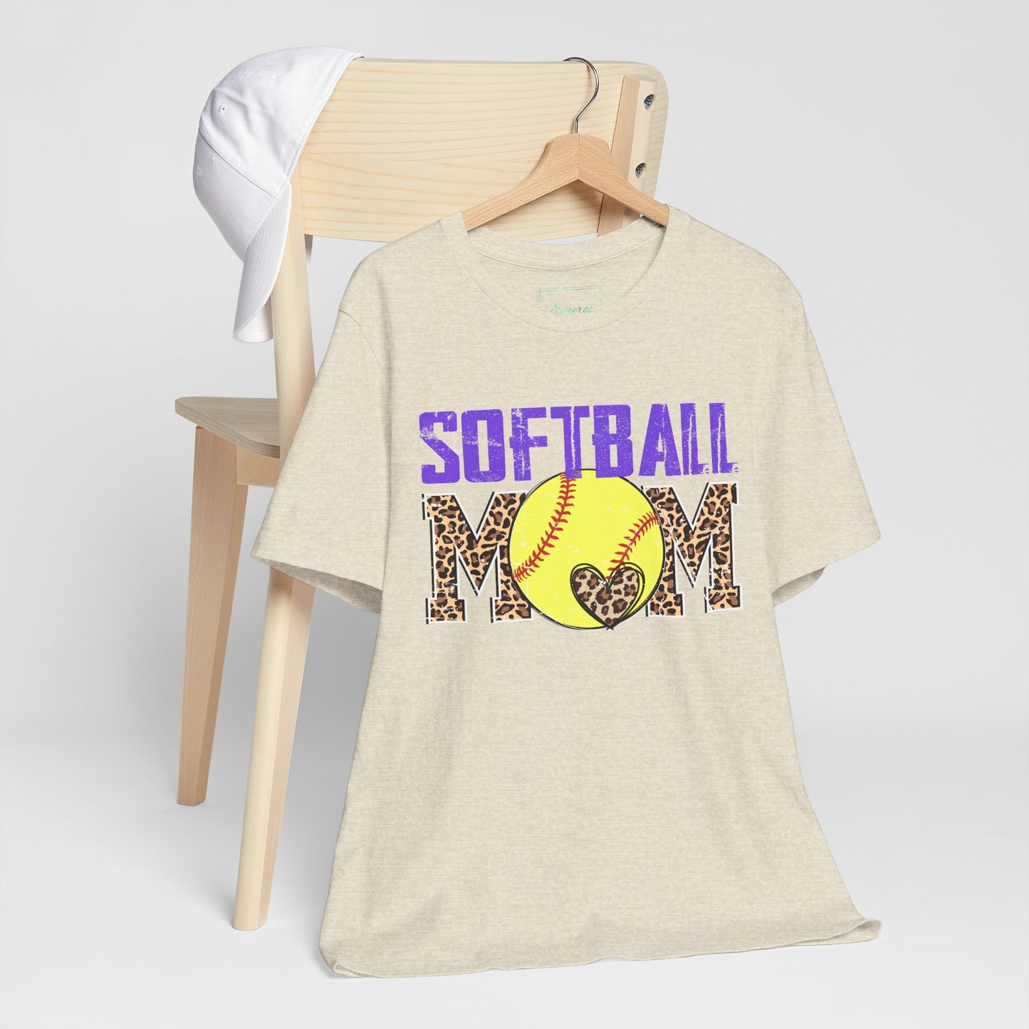 Leopard Softball Mom T Shirt (Light)