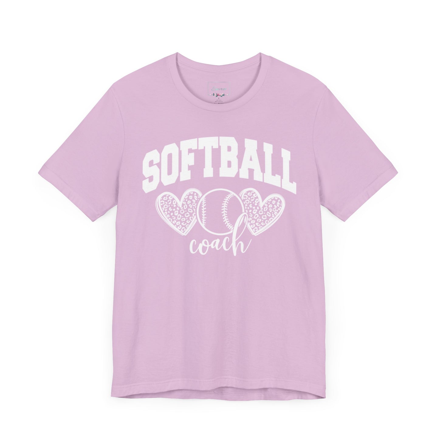 Softball Coach Hearts T Shirt (Light 3)
