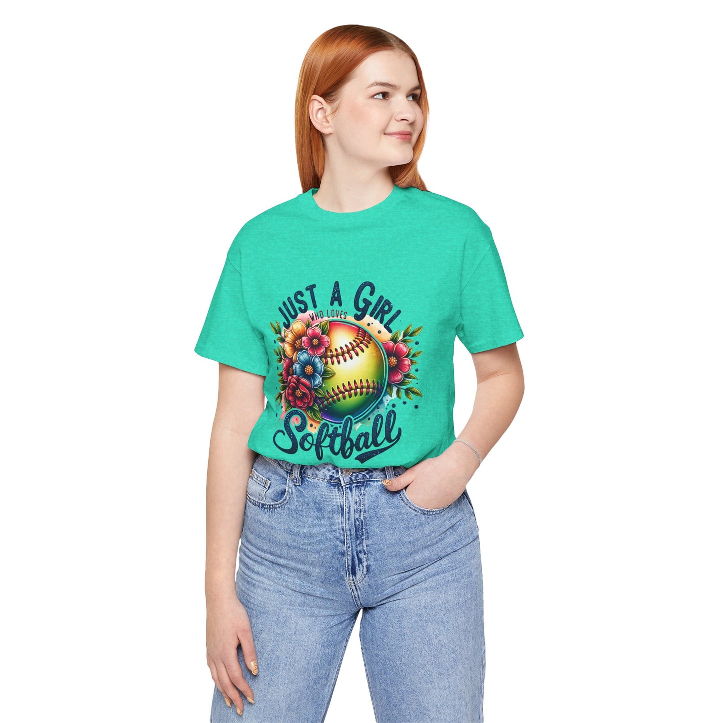 Just a girl who loves softball t-shirt
