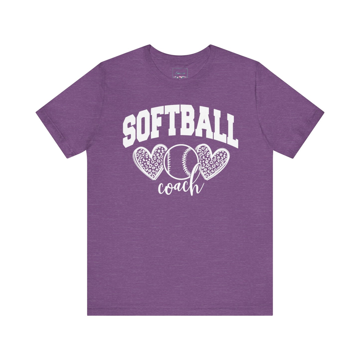 Softball Coach Hearts T Shirt (Light 3)