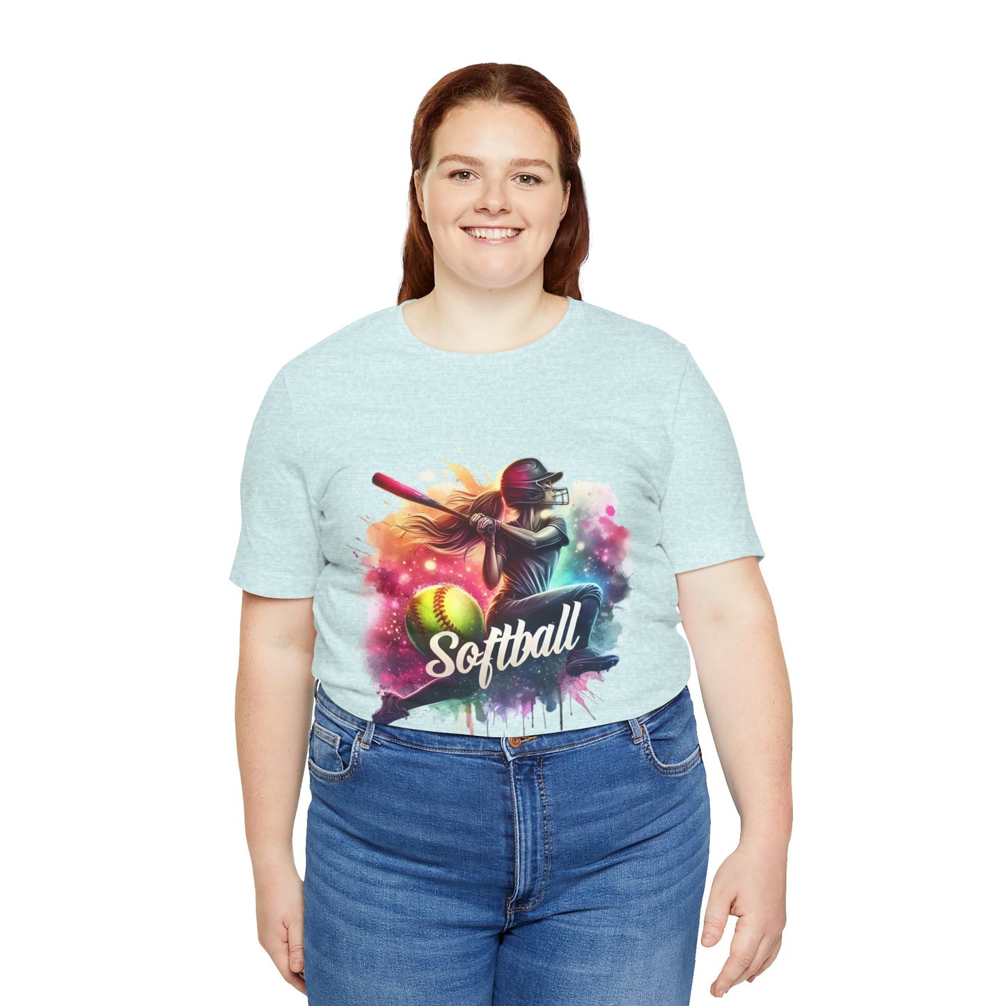 Paint splashed softball swing Jersey Tee