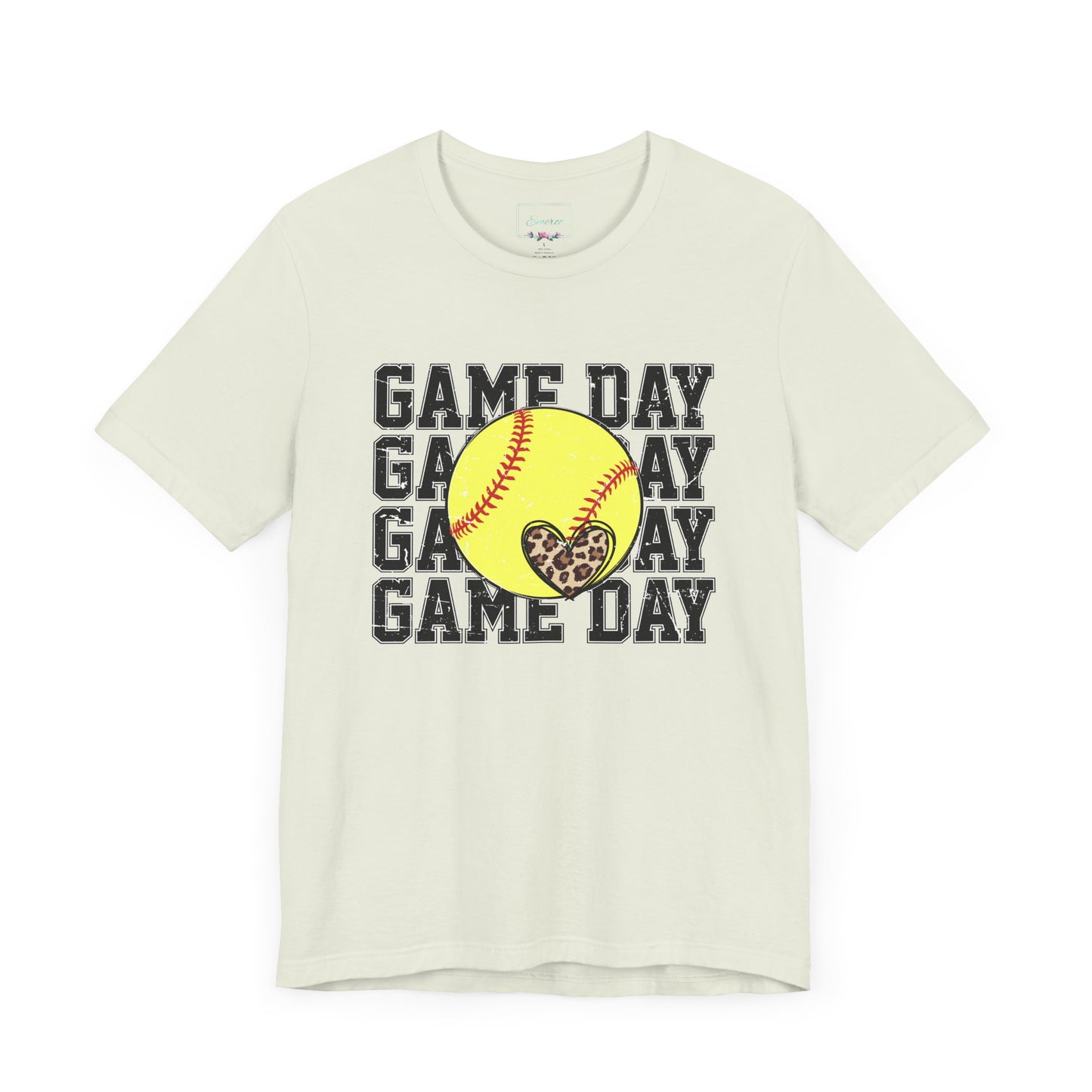 Softball Game Day Heart T Shirt (Light)