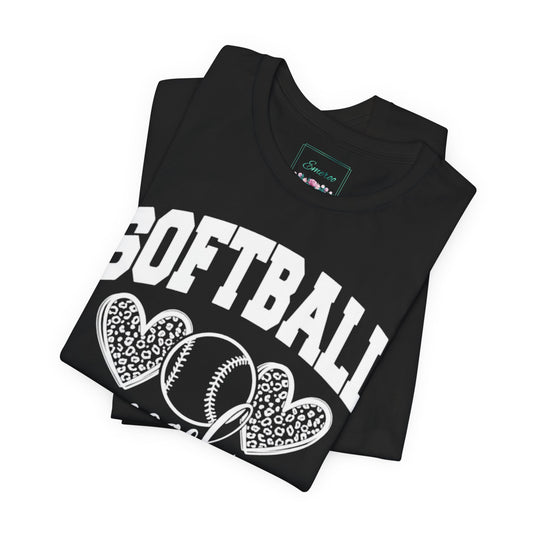 Softball Coach Hearts T Shirt (Dark 1)