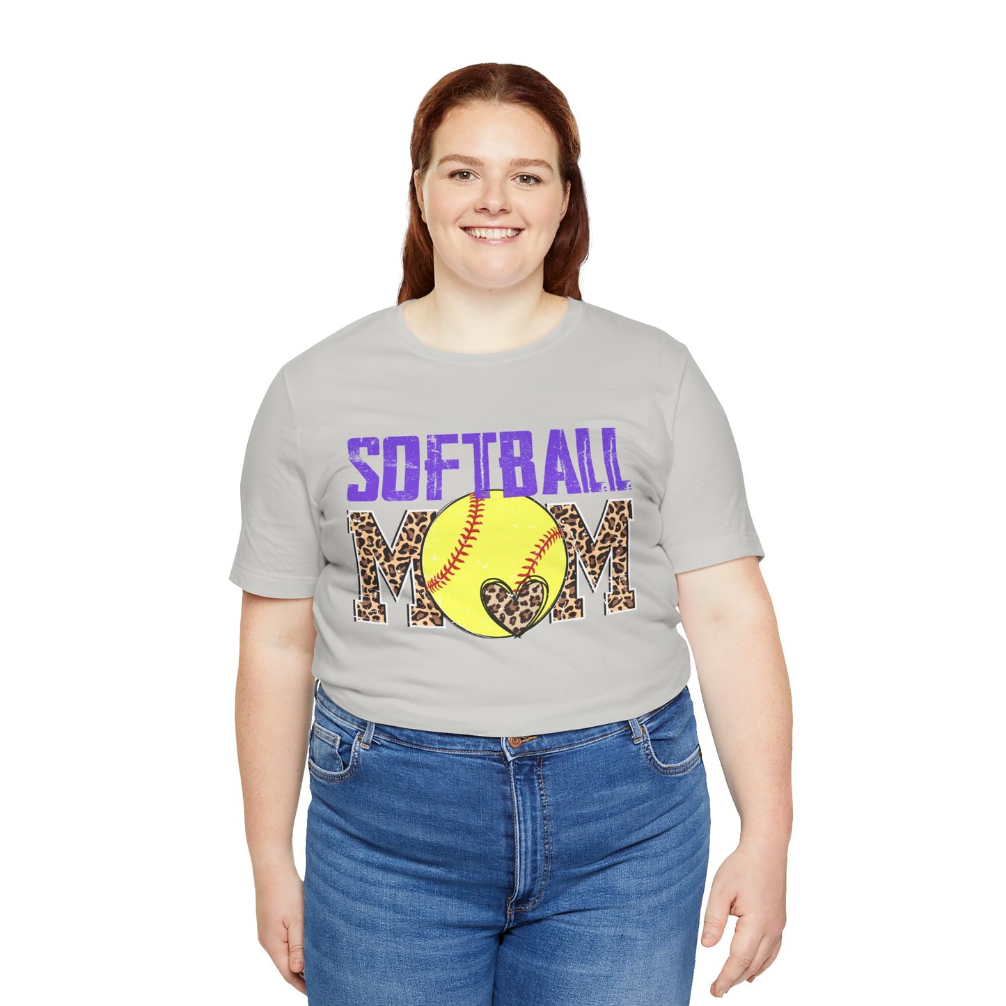 Leopard Softball Mom T Shirt (Light)