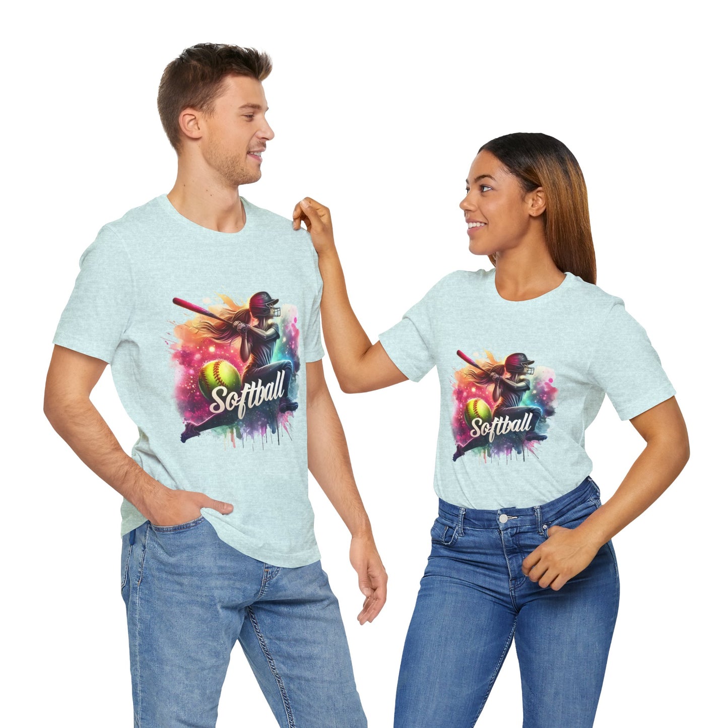 Paint splashed softball swing Jersey Tee