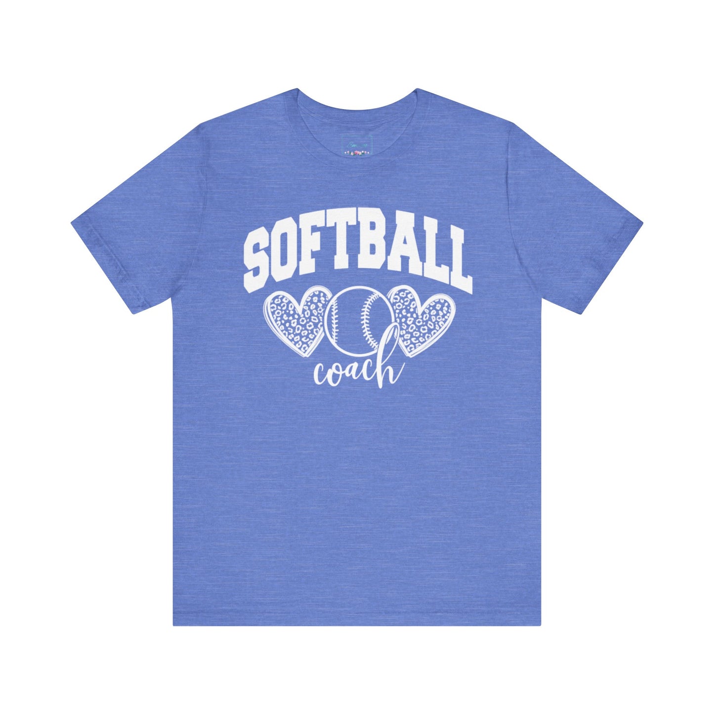 Softball Coach Hearts T Shirt (Light 3)