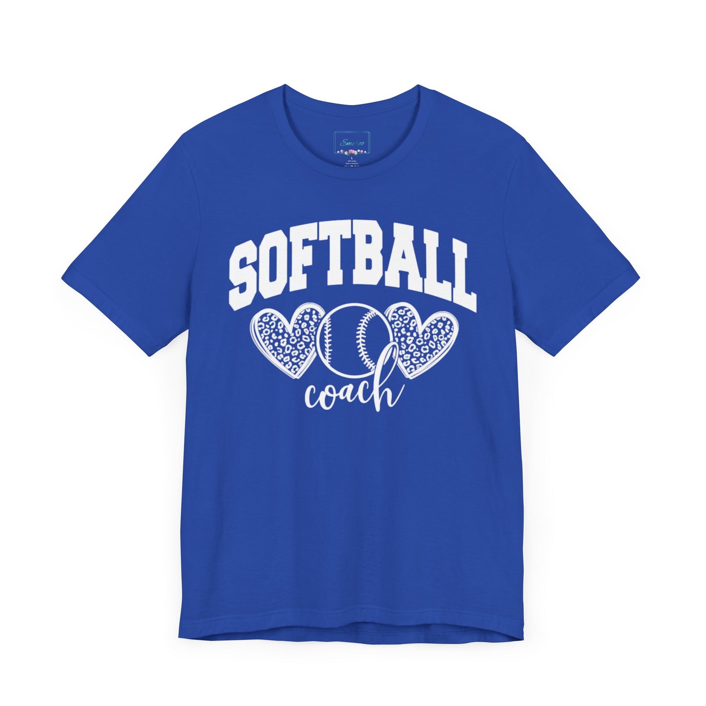 Softball Coach Hearts T Shirt (Light 3)