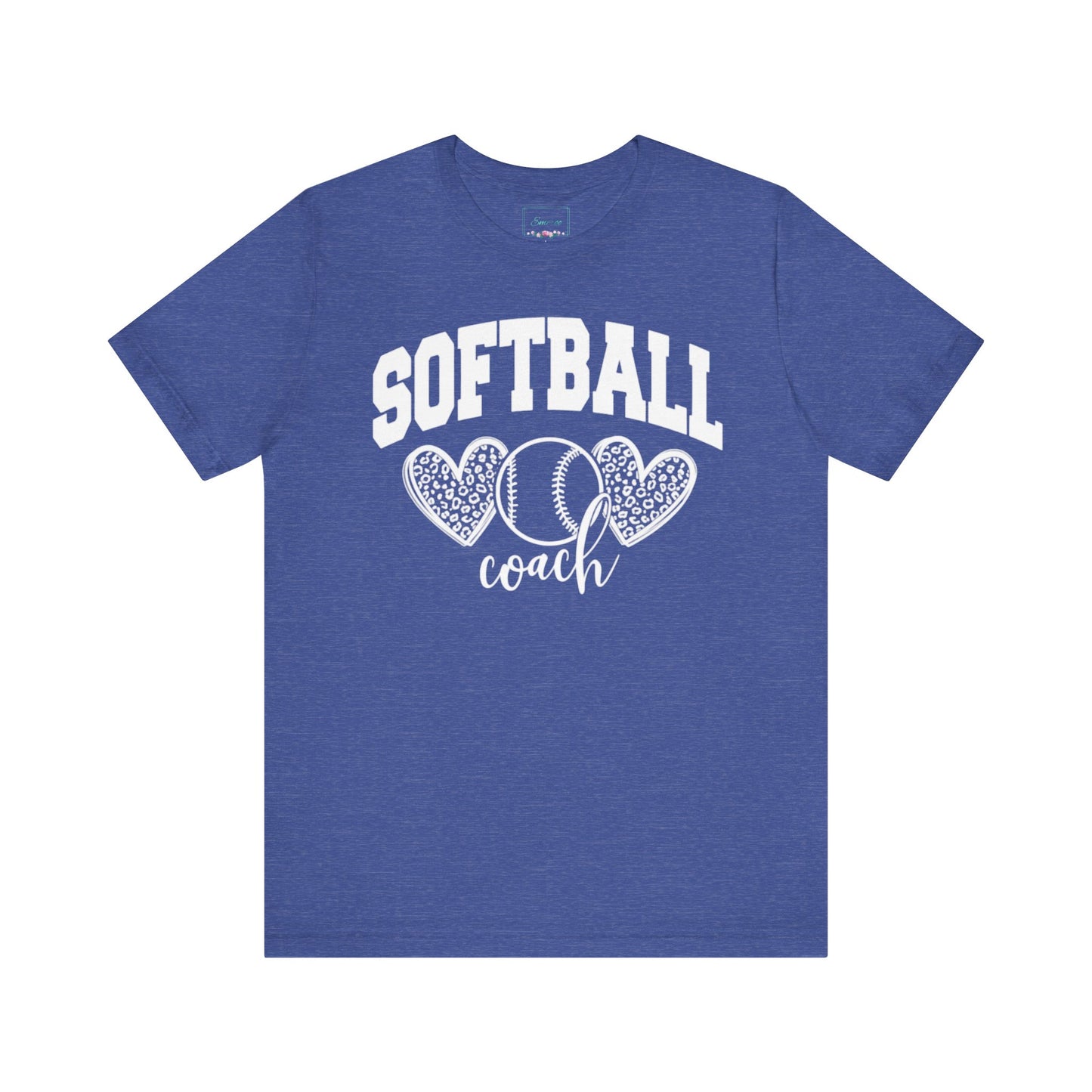 Softball Coach Hearts T Shirt (Light 3)