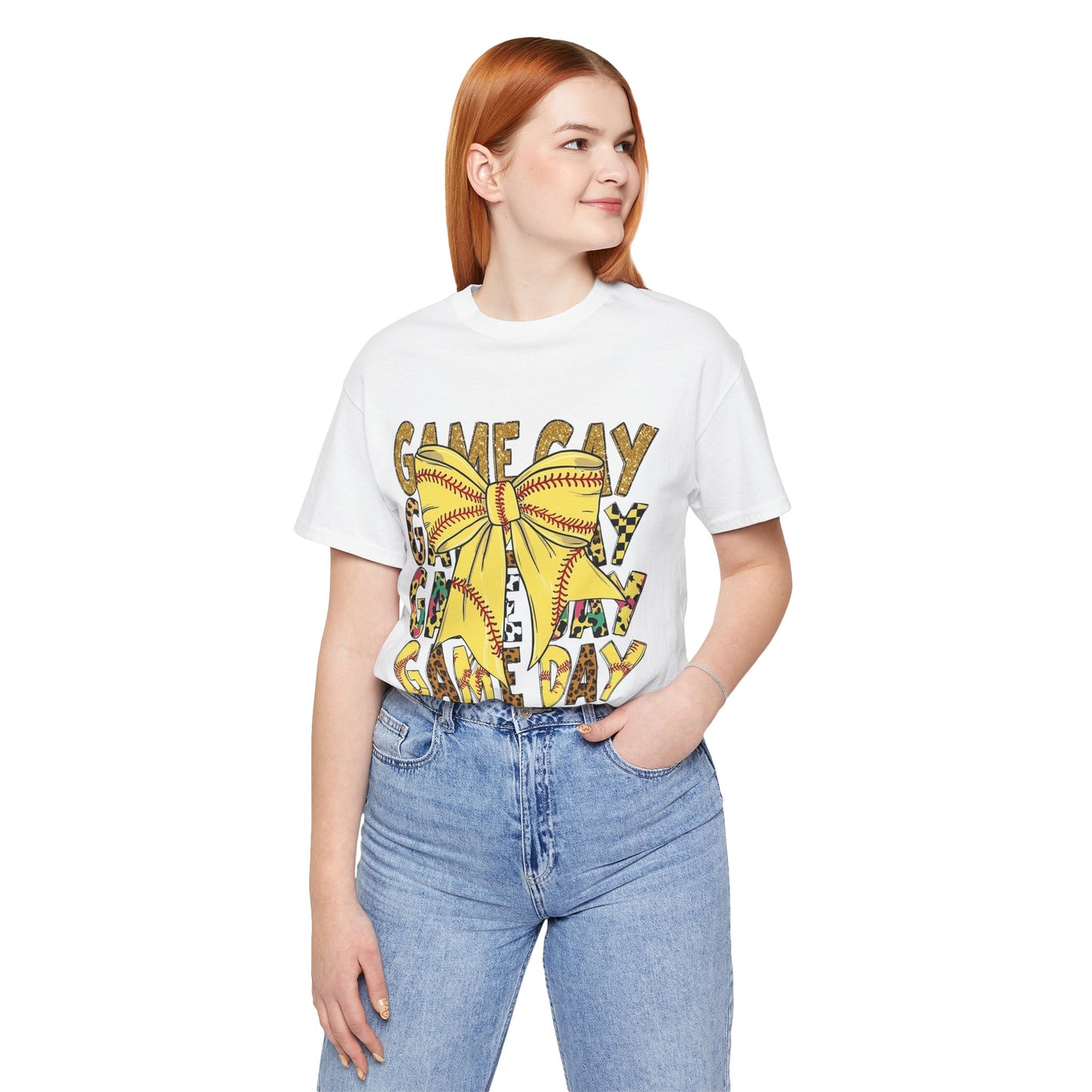 Softball Game Day Coquette Bow T Shirt