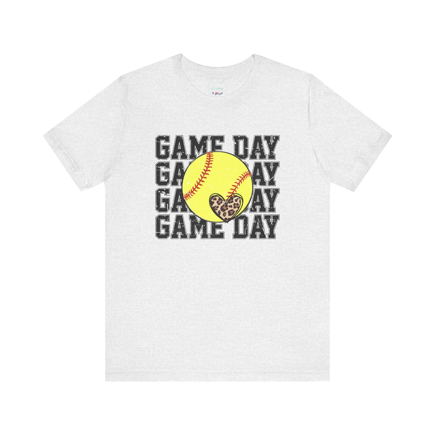 Softball Game Day Heart T Shirt (Light)