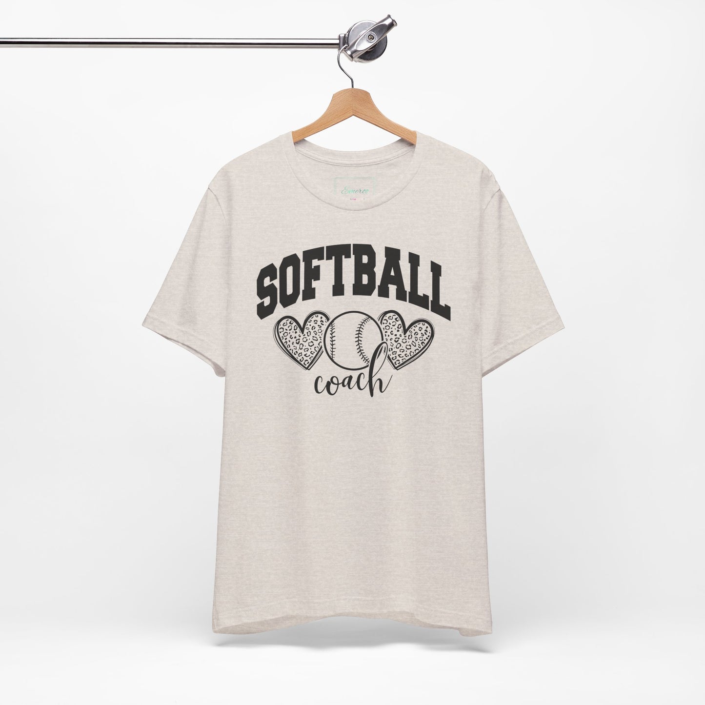 Softball Coach Hearts T Shirt (Light)
