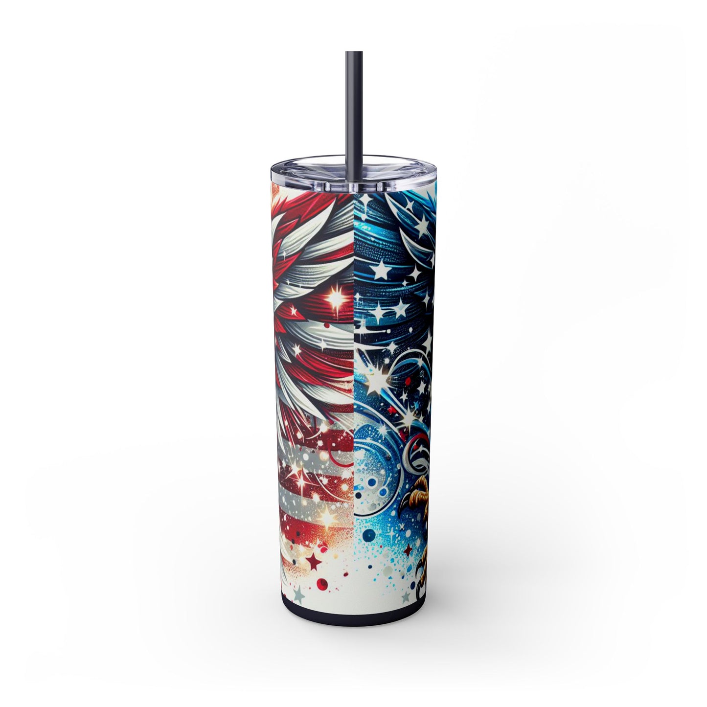 Patriotic Eagle Skinny Tumbler with Straw, 20oz
