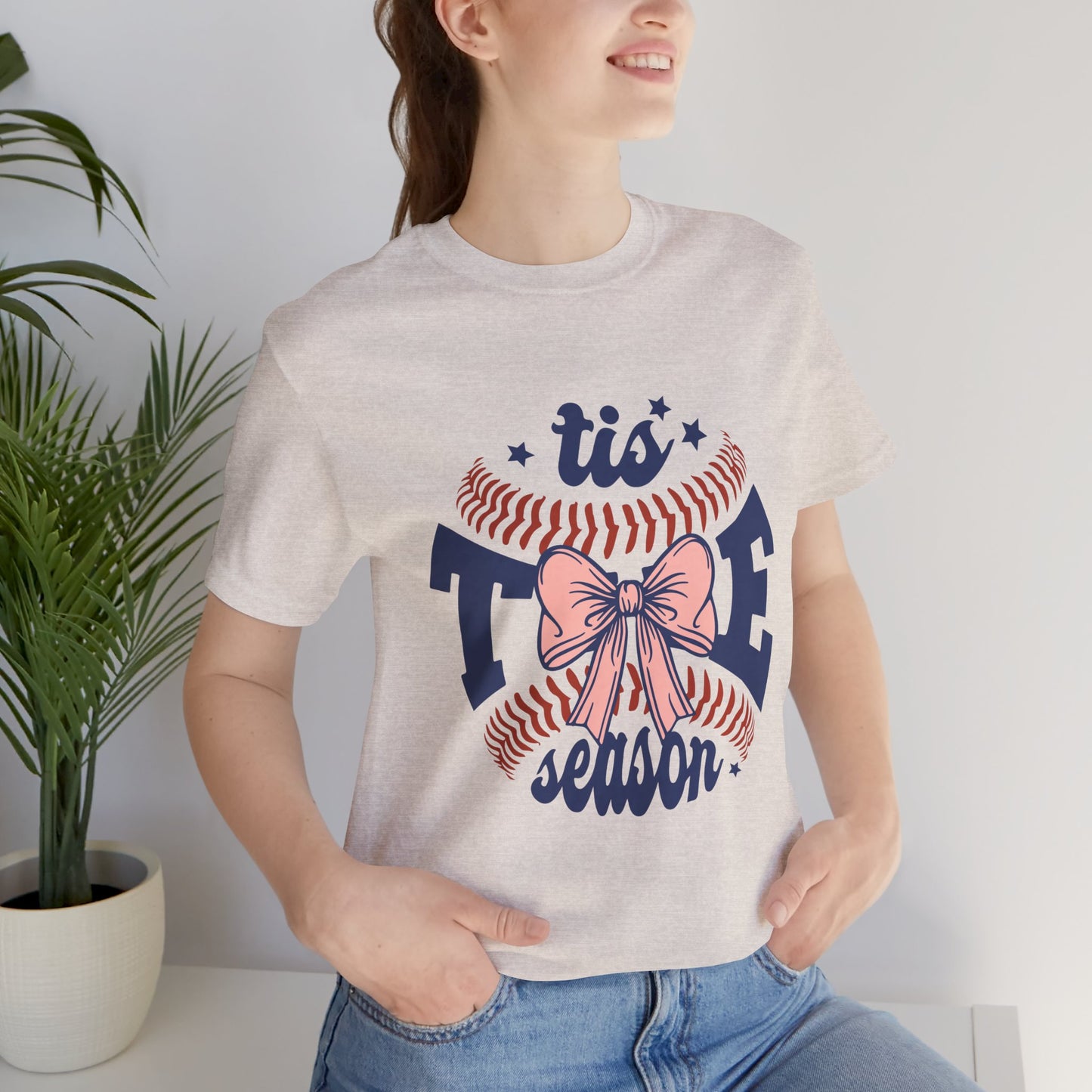 "Tis Tee Season Unisex Jersey Short Sleeve Tee - Perfect for Baseball Lovers"