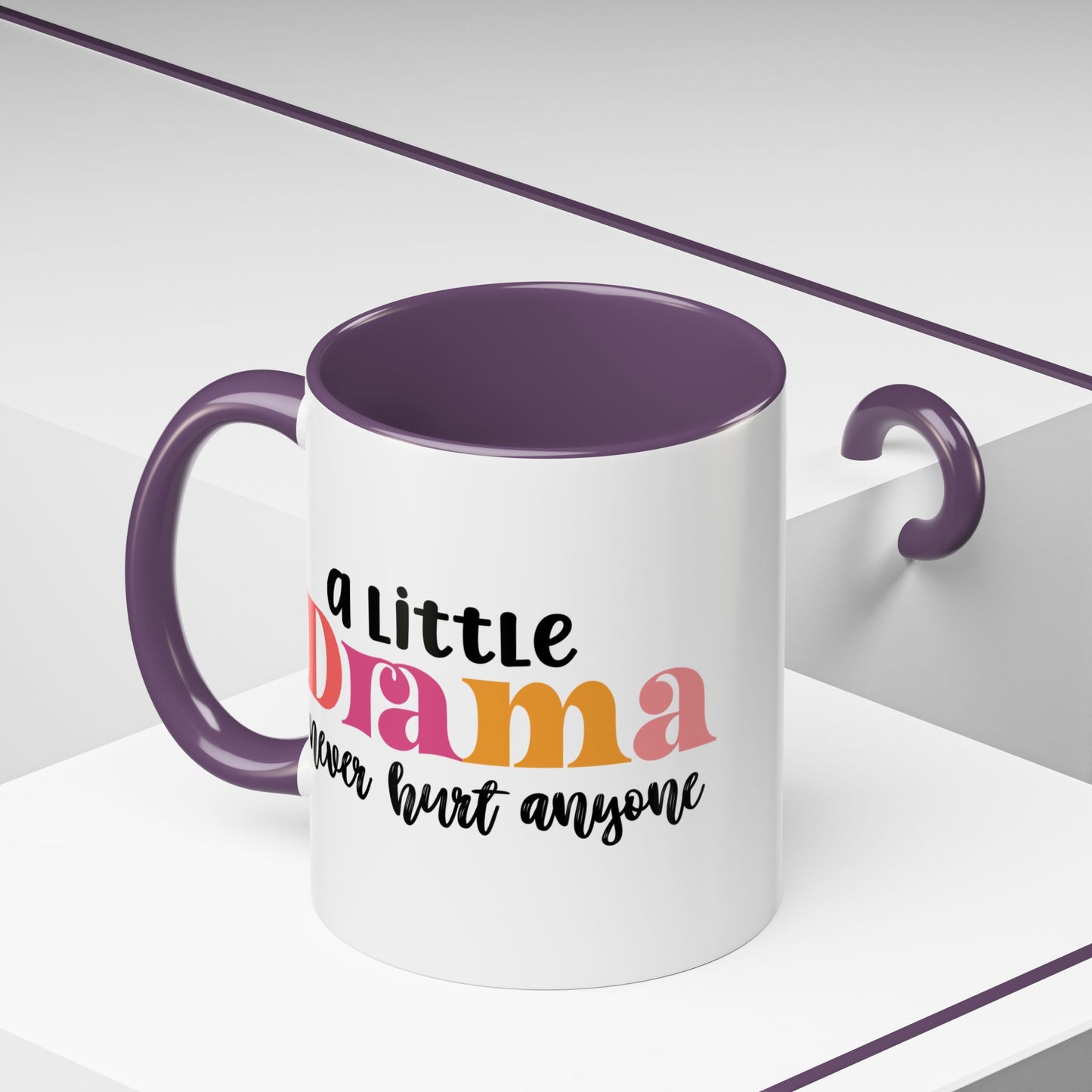Sarcastic Accent Coffee Mug - "A little drama" - Fun Gift for Self-Care, Motivation, & Celebrations