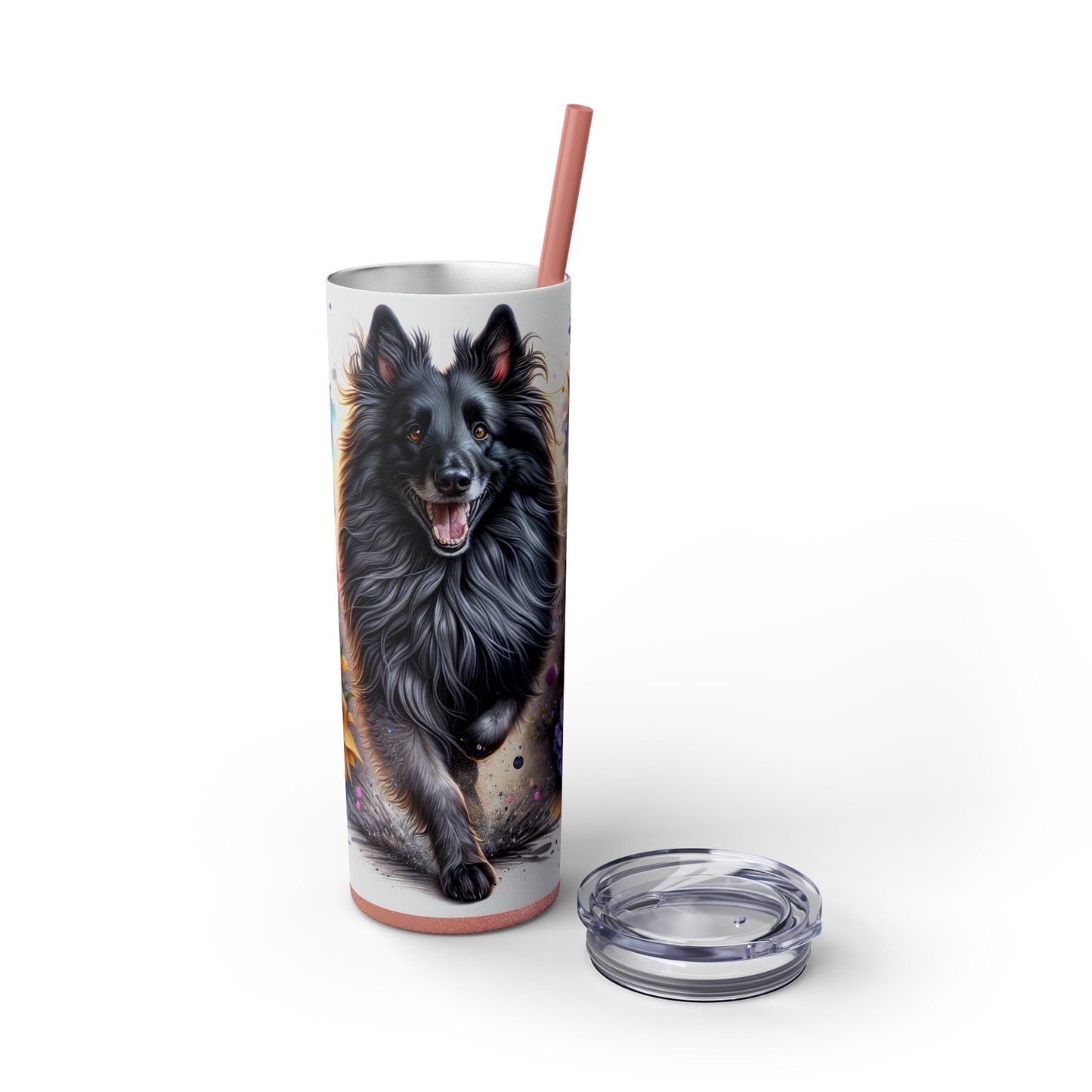 Belgian Tervuren Skinny Tumbler with Straw, 20oz