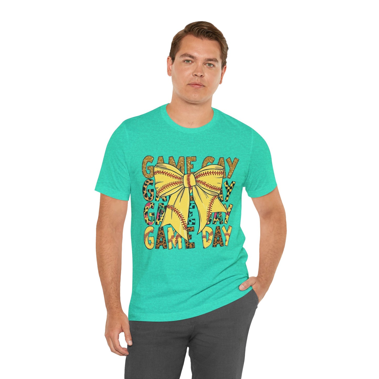 Softball Game Day Coquette Bow T Shirt