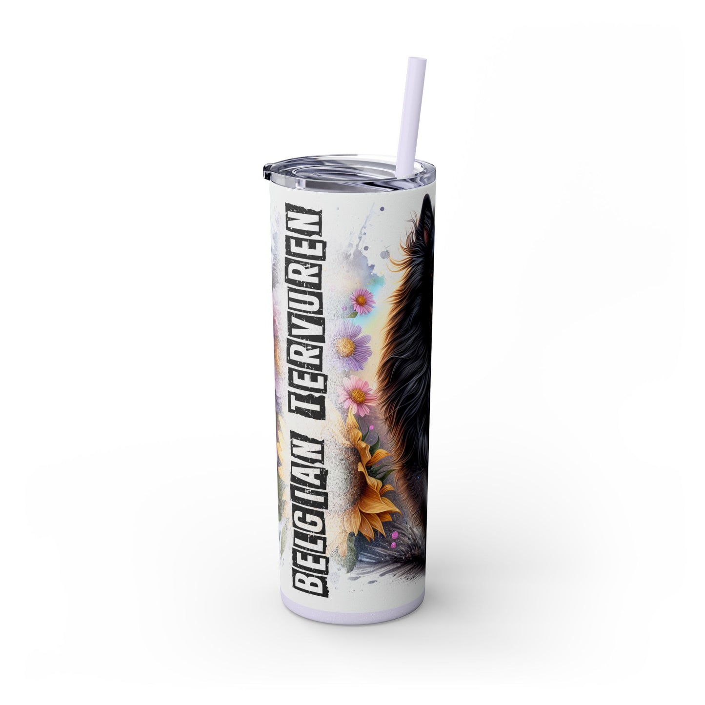 Belgian Tervuren Skinny Tumbler with Straw, 20oz