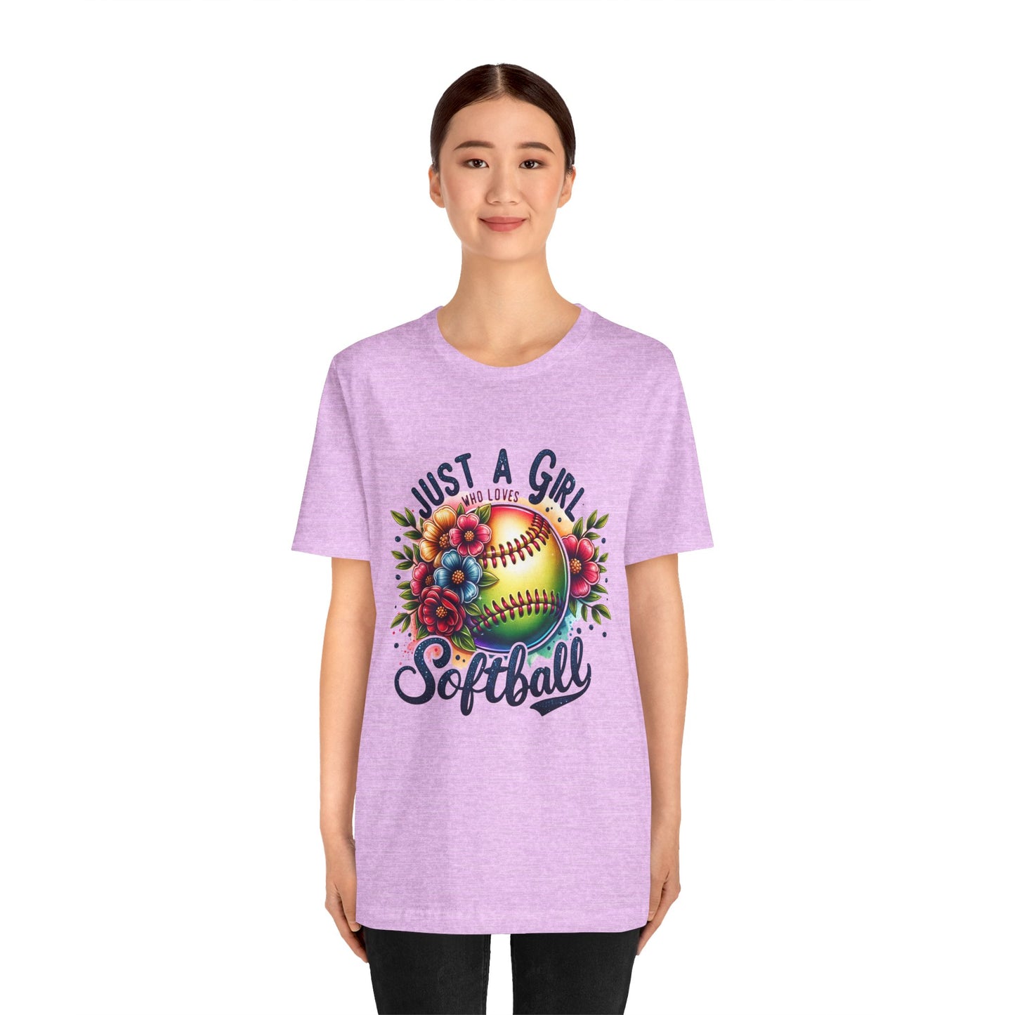 Just a girl who loves softball t-shirt