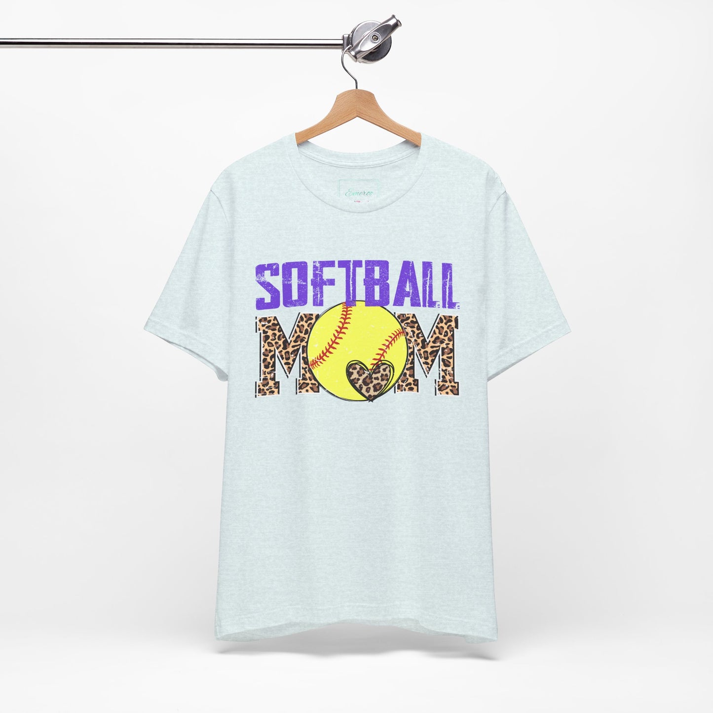 Leopard Softball Mom T Shirt (Light)