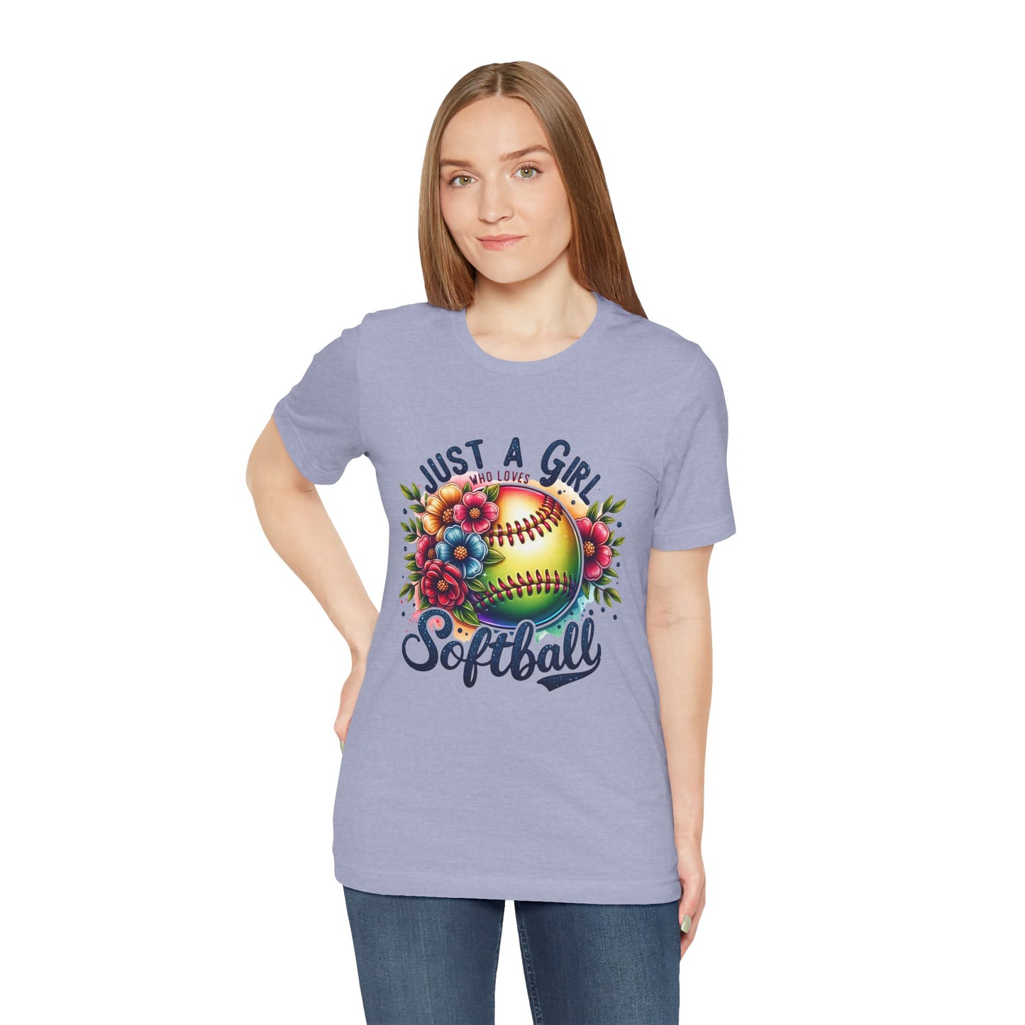 Just a girl who loves softball t-shirt